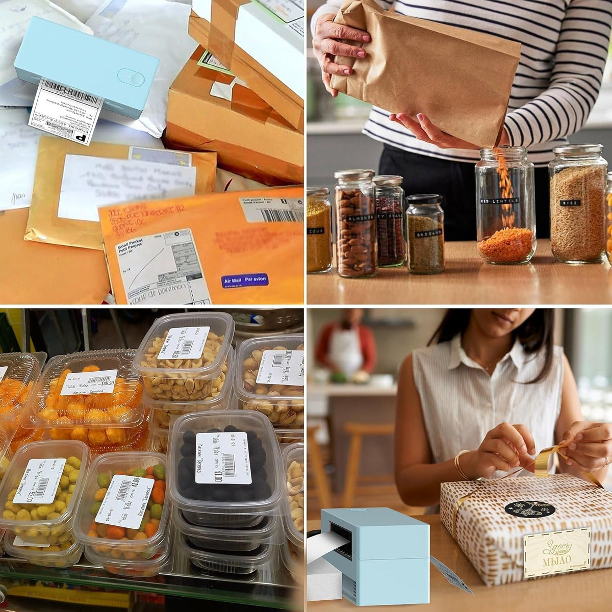 Nelko Bluetooth Thermal Shipping Label Printer, 4X6 Shipping Label Printer for Shipping Packages, Support Android, Iphone and Windows, Widely Used for Amazon, Ebay, Shopify (Blue)