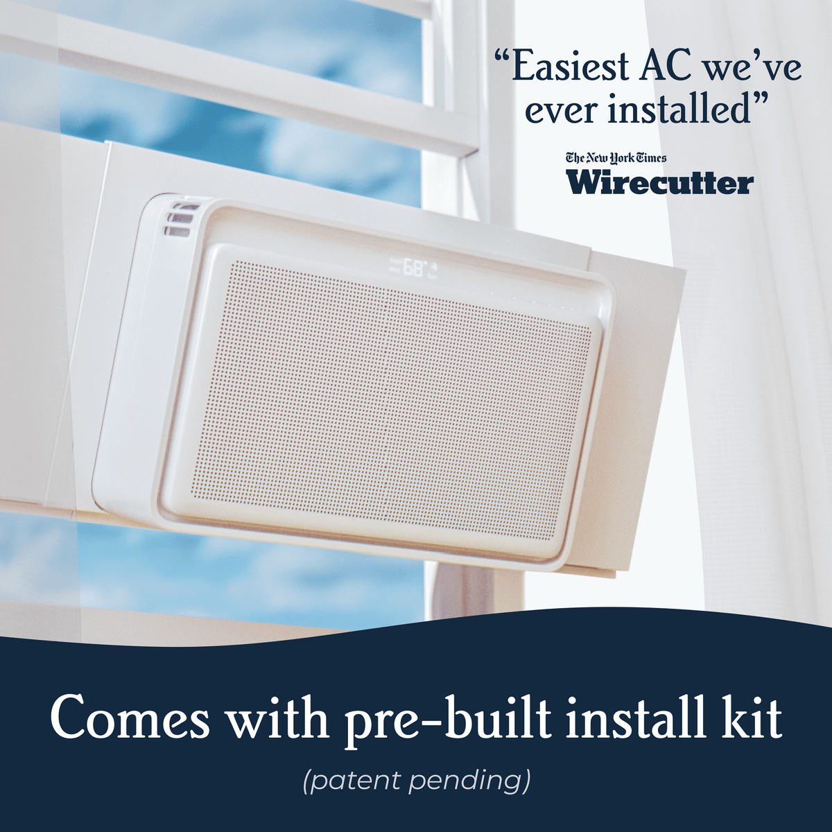 6,000 BTU Window Air Conditioner - Quiet & Smart, Cools up to 250 Sq. Ft. - #1 Easy Install No Assembly, App/Wi-Fi, Voice-Enabled, Remote Control, 2X Insulation, White