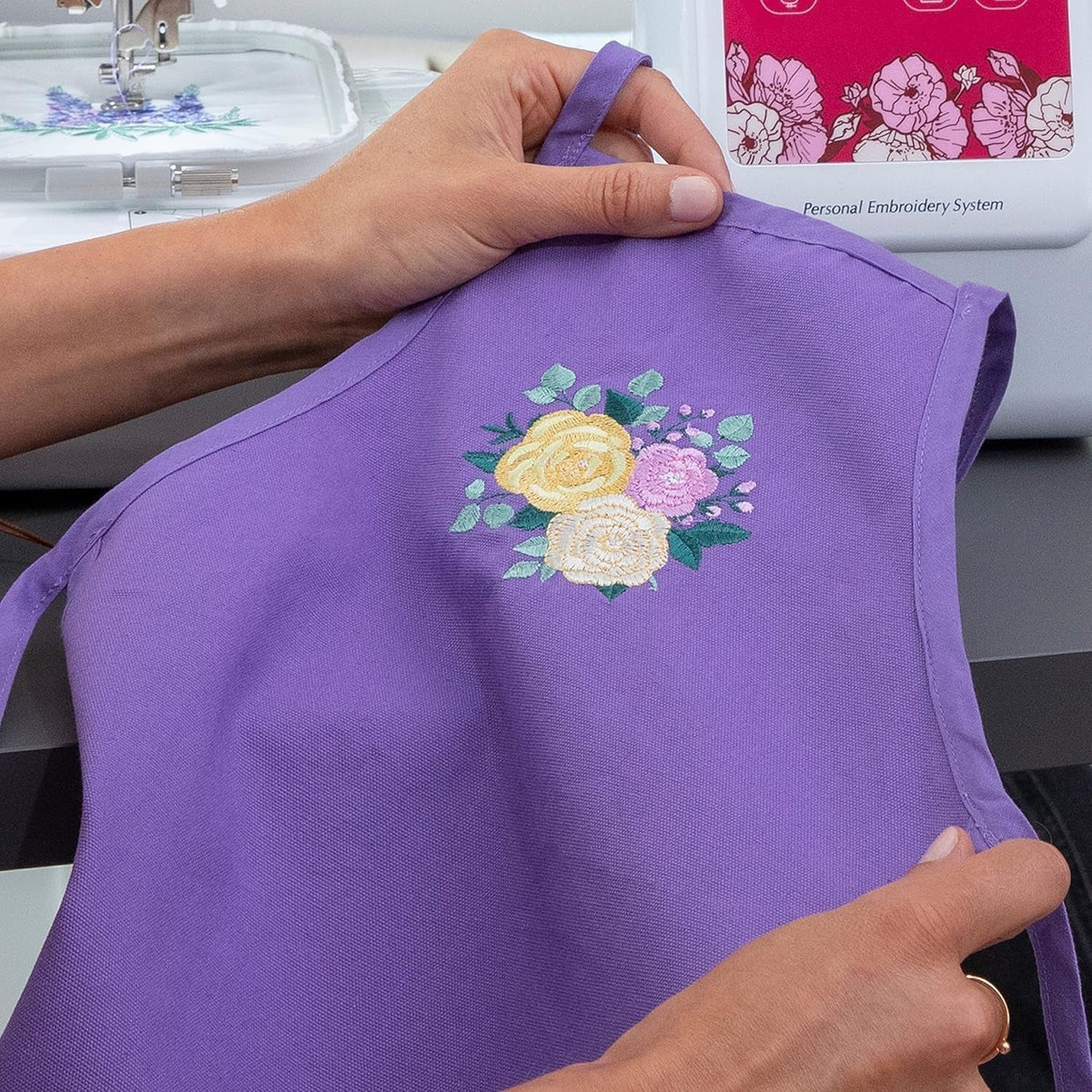 Brother PE545 Embroidery Machine, Wireless LAN Connected, 135 Built-In Designs, 4" X 4" Hoop Area, Large 3.7" LCD Touchscreen, USB Port, 10 Font Styles