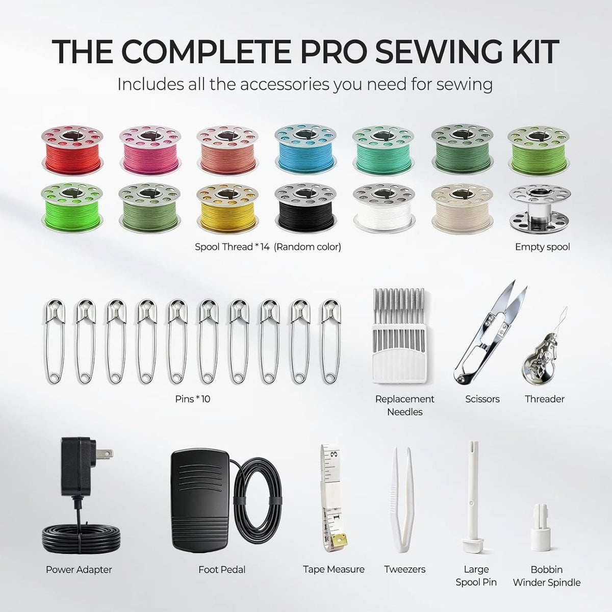 Portable Cordless Handheld Sewing Machine, 2 Modes for Two-Thread Stitching. Ideal Sewing Machine for Beginners. Mini for Home, Travel, DIY, Mending (Bright White)