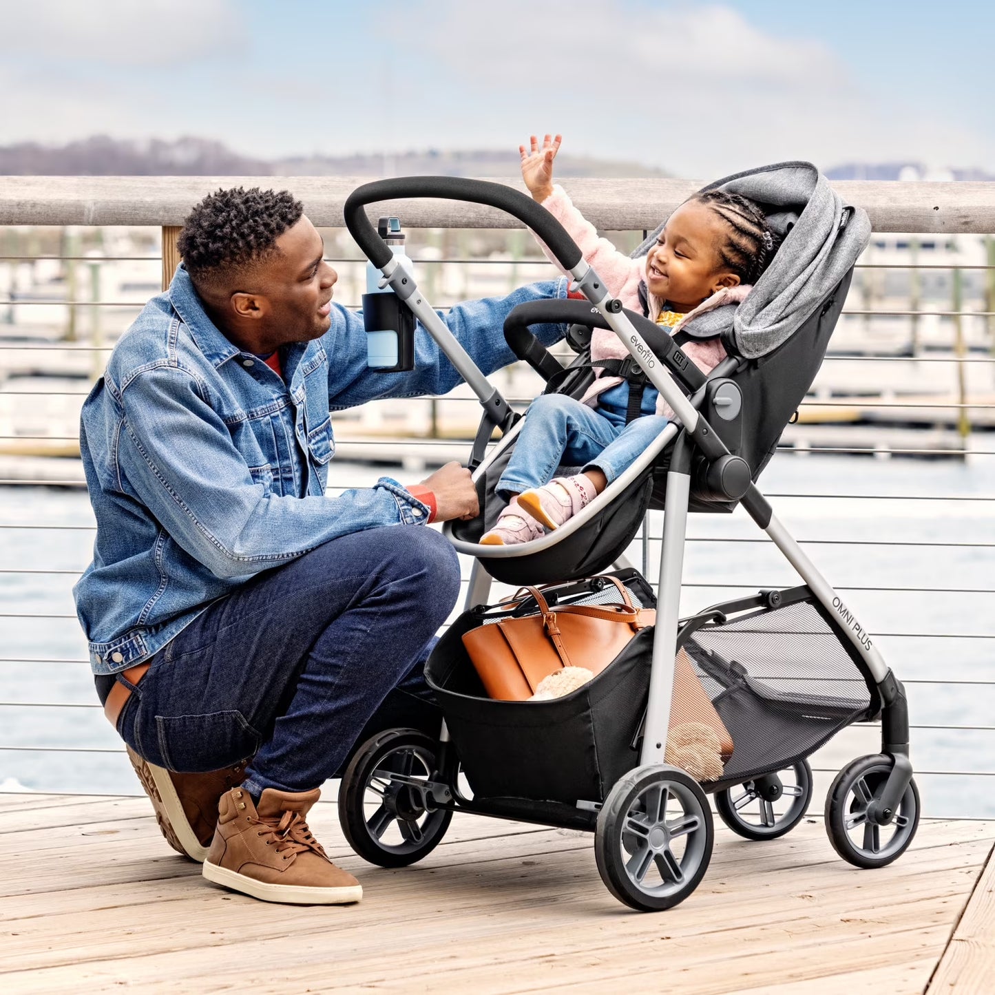 Evenflo Omni plus Travel System with Litemax Infant Car Seat, Shasta Pink