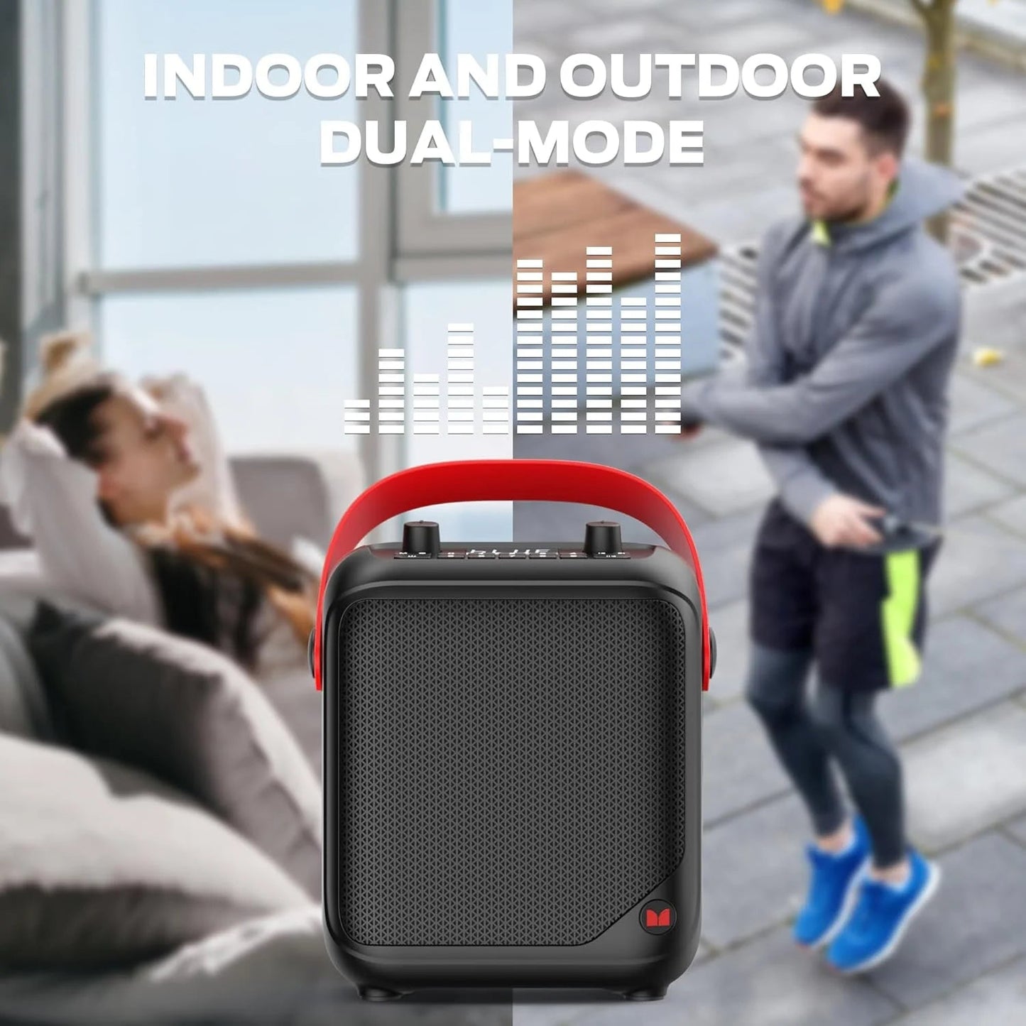 Portable Bluetooth Speakers, Wireless Bluetooth Speaker with 40W Loud Stereo Sound, Outdoor Speakers with Handle, 12H Playtime, Supports TF Card, AUX for Outdoor