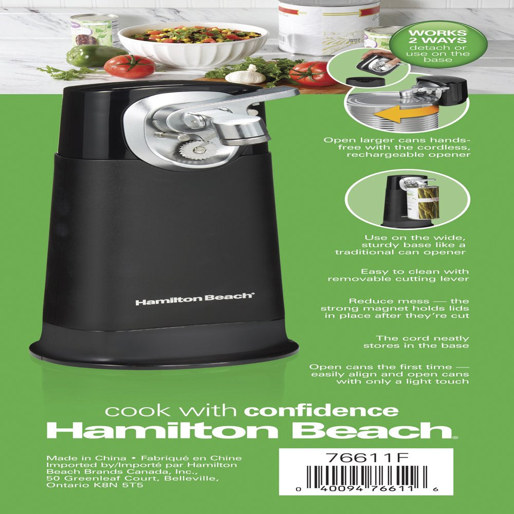 Flexcut Electric Can Opener, Cordless, Black with Chrome Accents, Model 76611