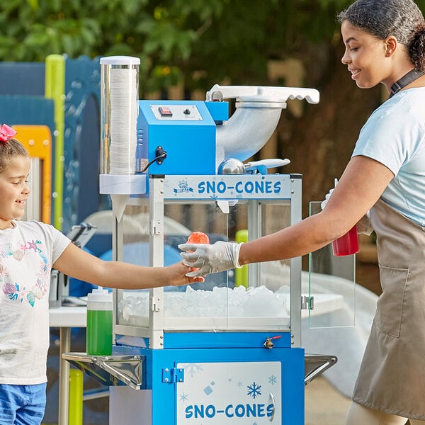 Carnival King Royalty Series SCM350R Reinforced Cabinet Sno-Cone Machine with Cup Dispenser