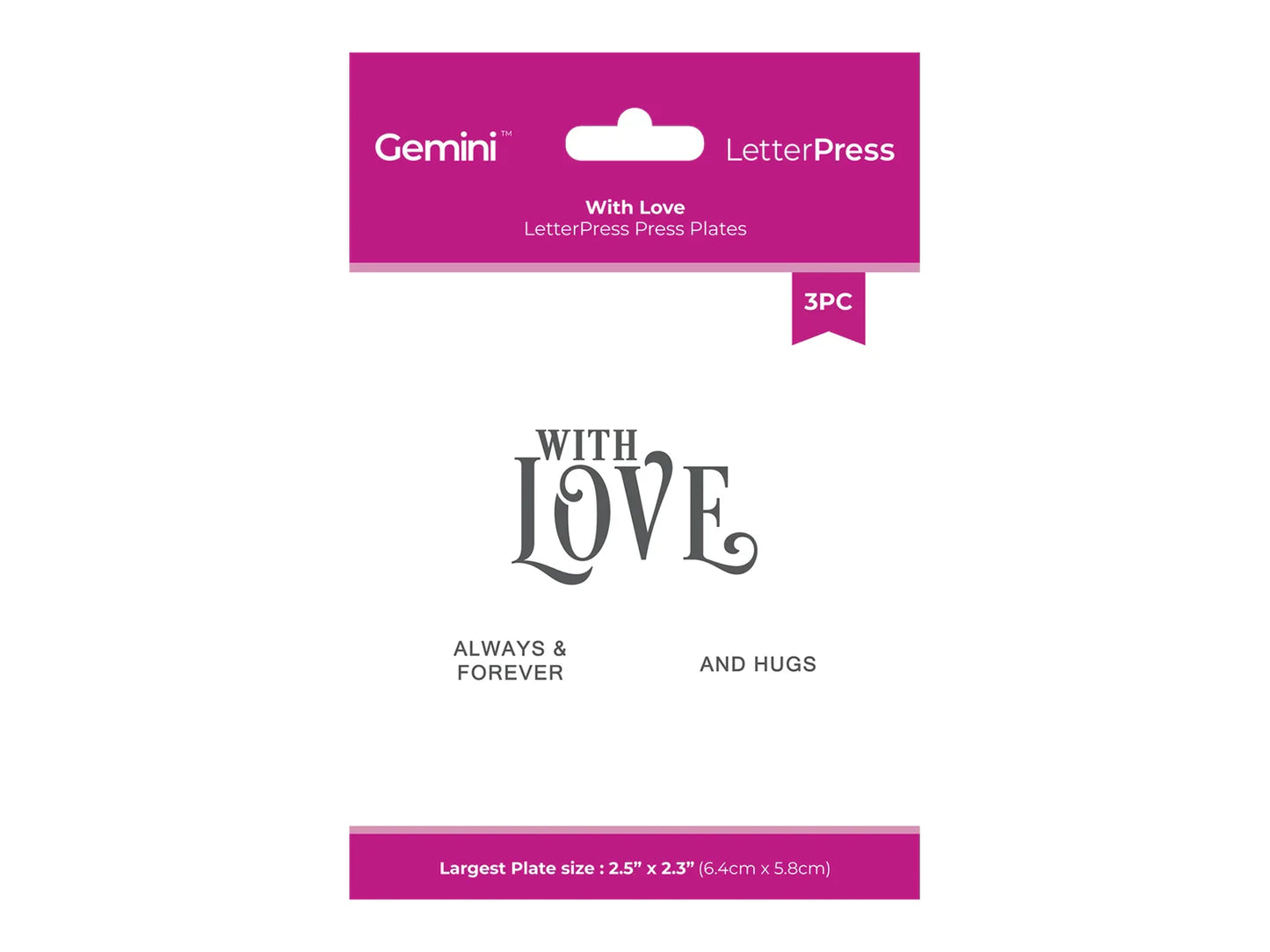 Gemini - Letterpress Press Plate - with Love