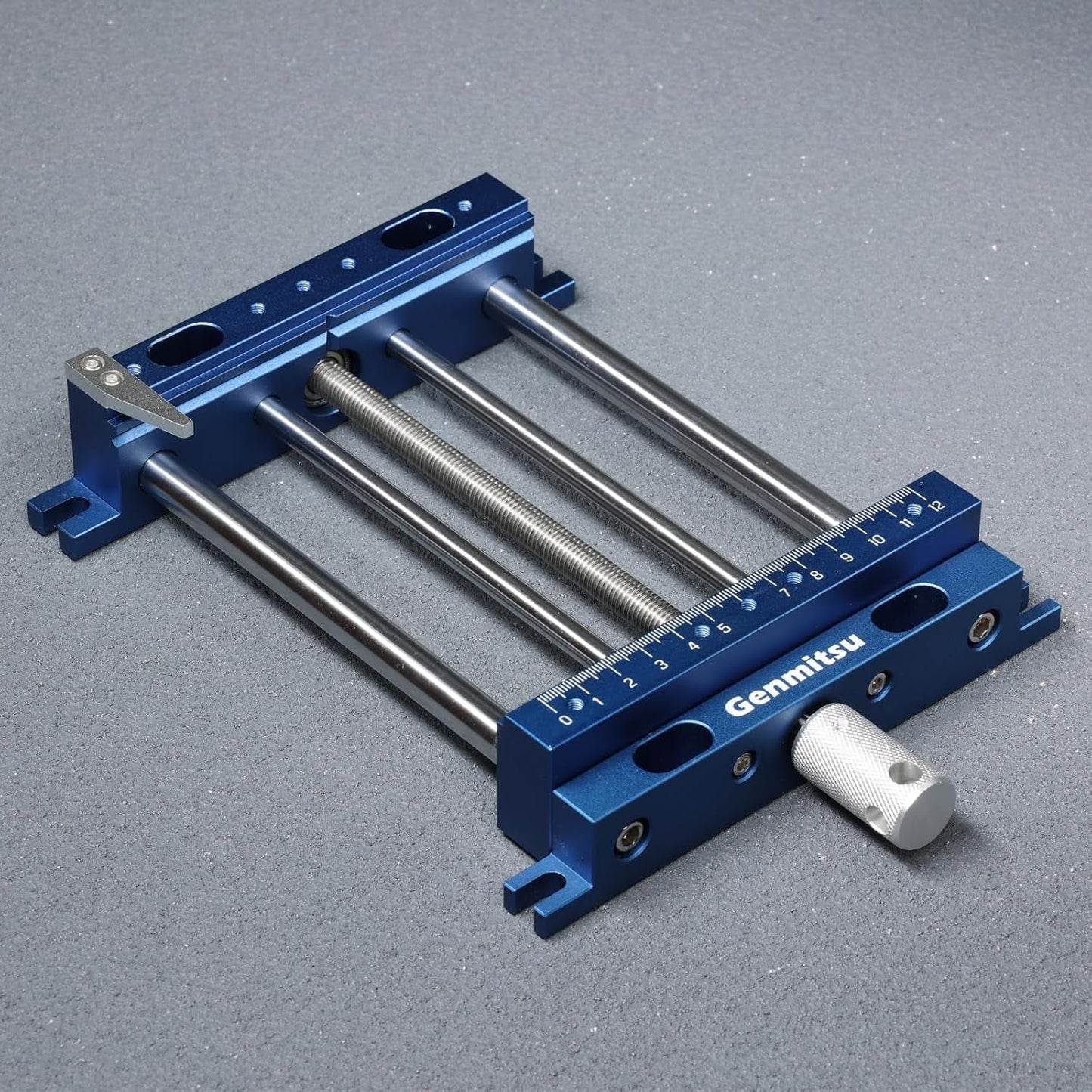 Genmitsu Upgrade Aluminum Bench Vise Clamp, High-Precision CNC Router Clamp for Unique Shaped Woodworking & Metalworking Milling Project, Size 9.4" X 6.6" X 1.6", Clamping Range 0-5.7"