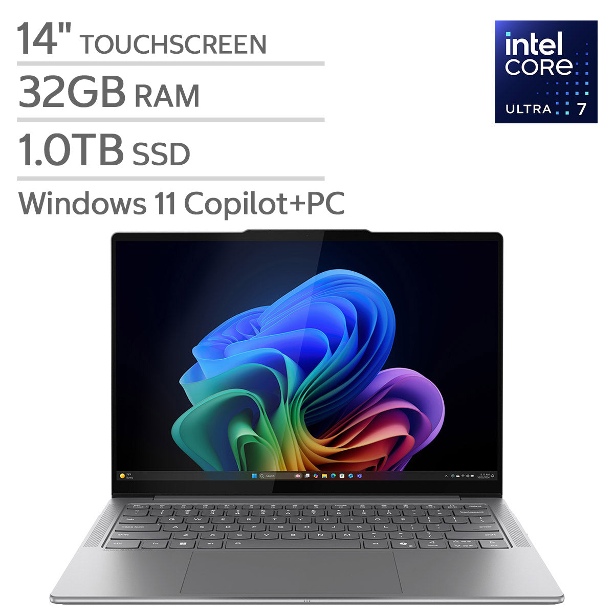 Lenovo Slim 7I 14" OLED Touchscreen Copilot+ PC - Aura Edition - Intel Core Ultra 7 Processor 258V - Windows 11 - 32 GB RAM - 1TB SSD