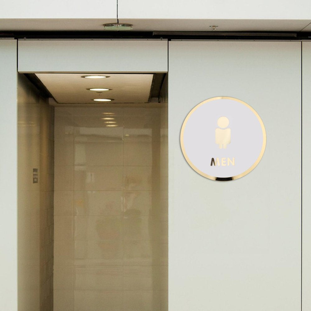 Toilet Door Sign Bathroom Sign Acrylic Pictogram Toilet Symbol Bathroom Door Signage Restroom Sign for Commercial Public Place Store Mall Style D