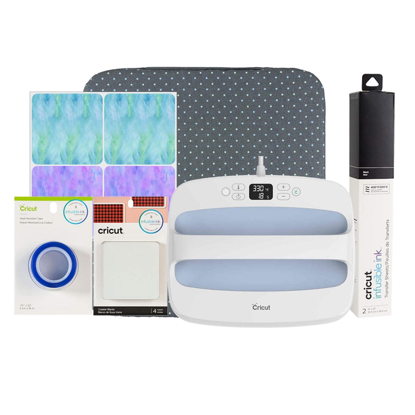 Cricut Easypress 2, Blue Heat Press - 12" X 10" Infusible Ink Bundle