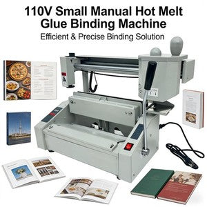 Heavy Duty Book Binding Machine Hot Melt Glue Binder w Built-in Milling Cutter