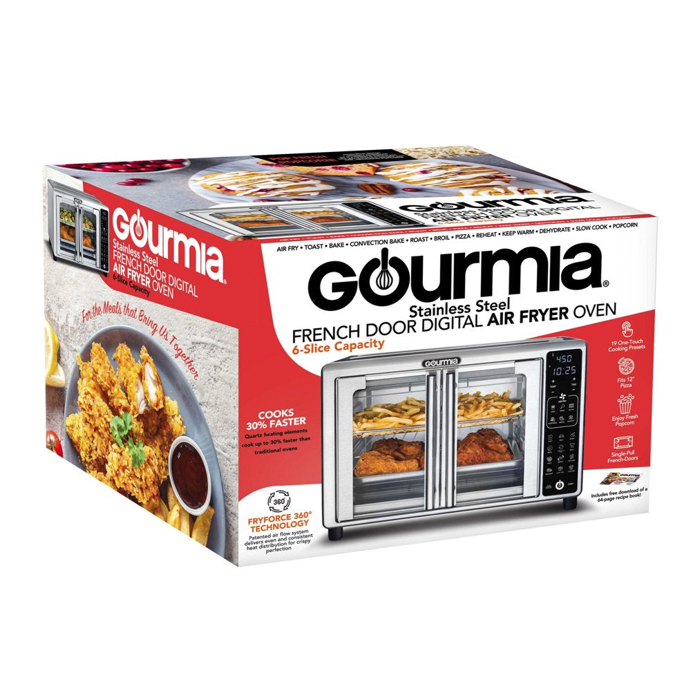 New 6-Slice Digital Toaster Oven Air Fryer with 19 One-Touch Presets, Stainless Steel