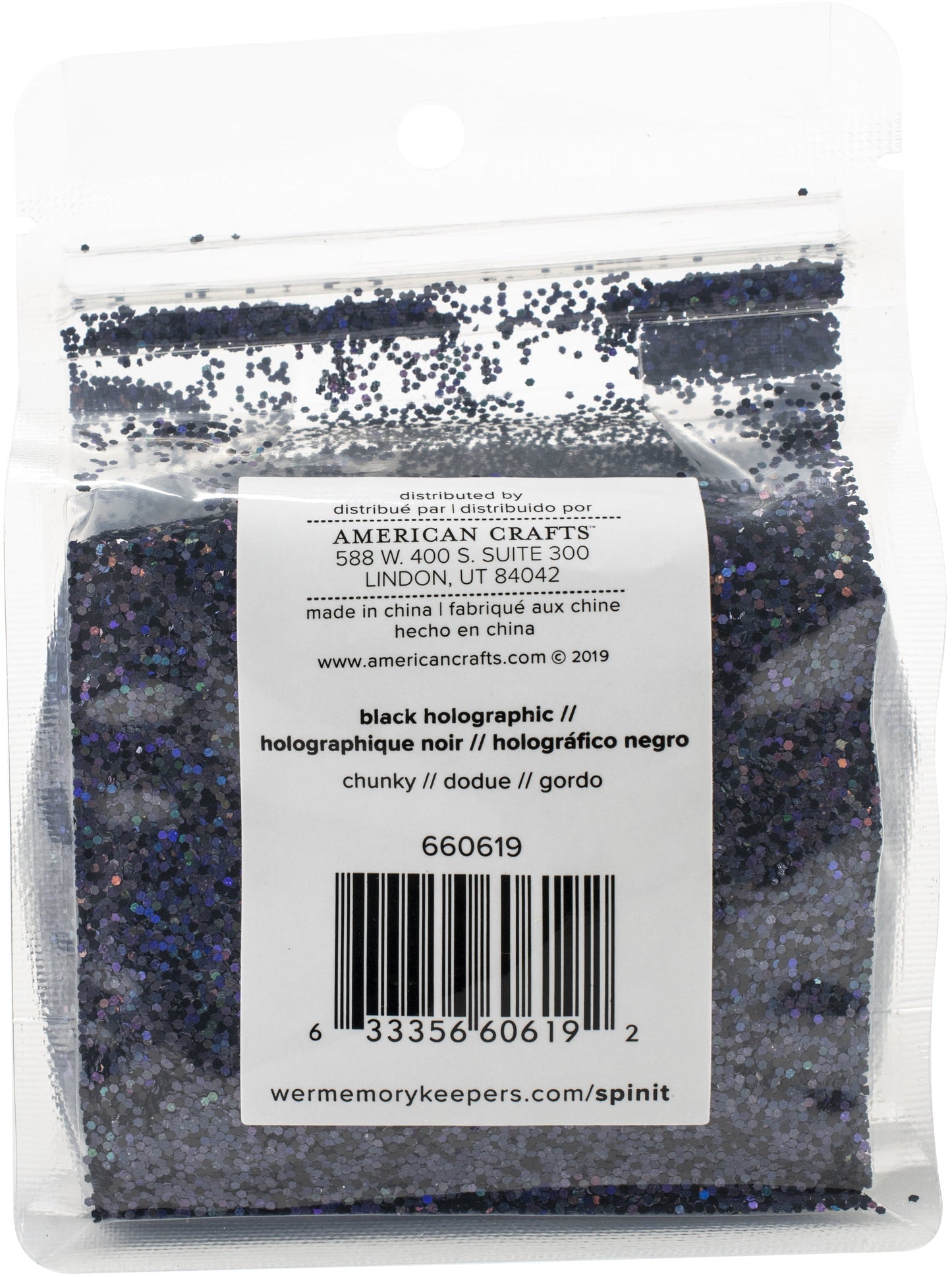 Spin It Chunky Glitter 10Oz-Black