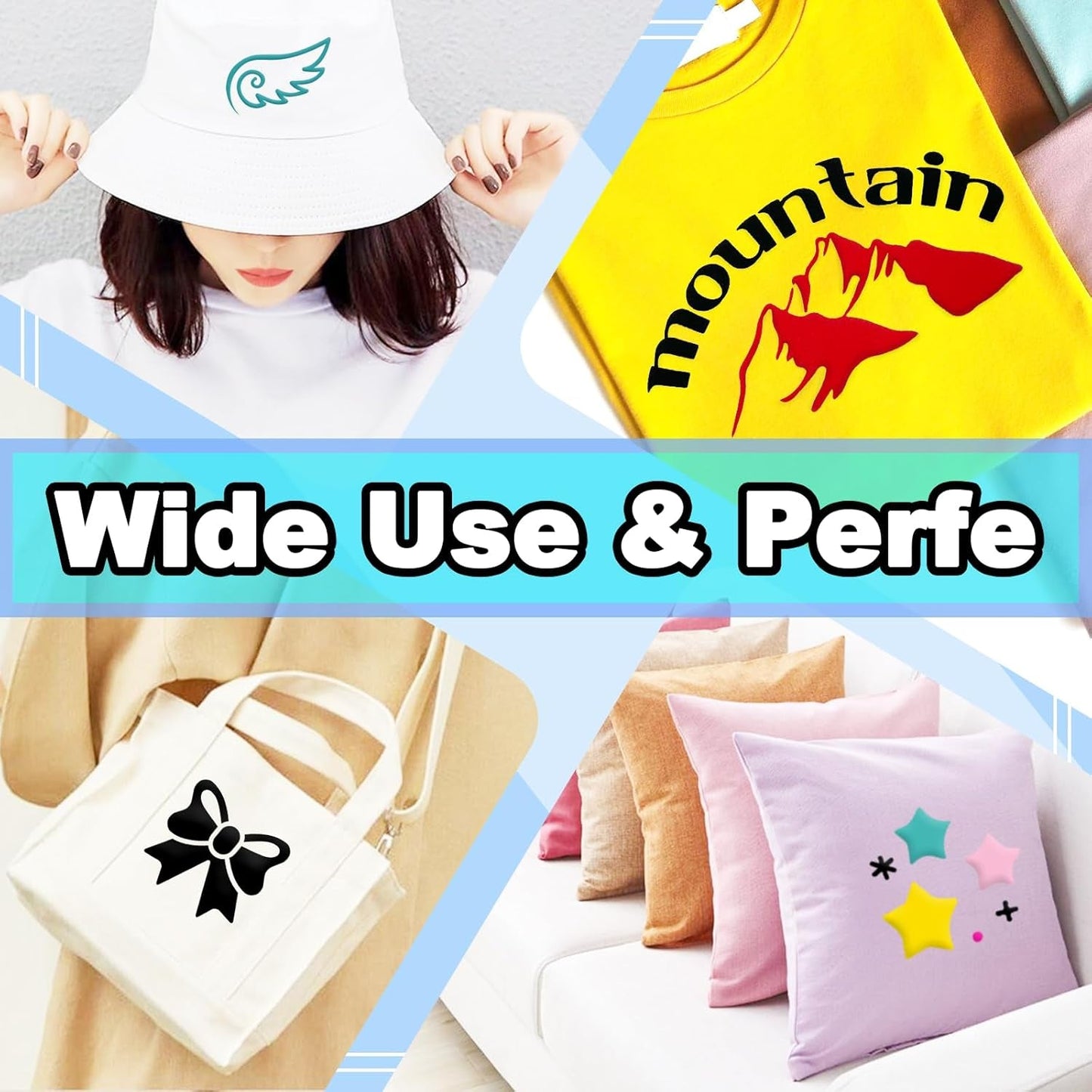 3D Puff Heat Transfer Vinyl, 12"X10" 11-Pack HTV, 3D Raised Texture Vinyl for T-Shirts, Sweatshirts, Hats & DIY Craft Projects, Ideal for Beginners & Professionals
