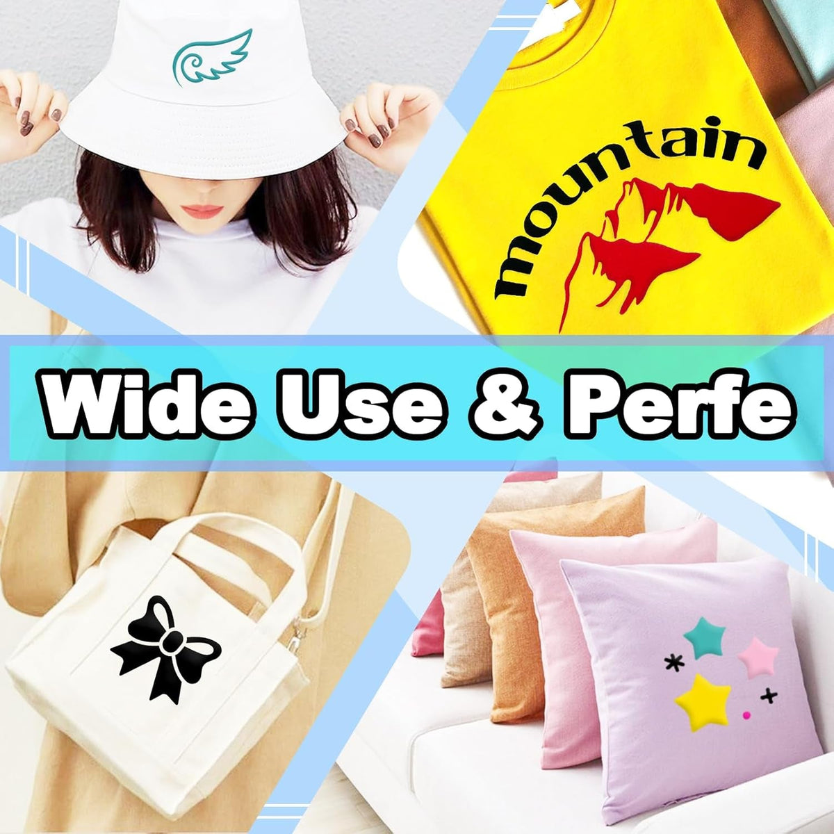3D Puff Heat Transfer Vinyl, 12"X10" 11-Pack HTV, 3D Raised Texture Vinyl for T-Shirts, Sweatshirts, Hats & DIY Craft Projects, Ideal for Beginners & Professionals