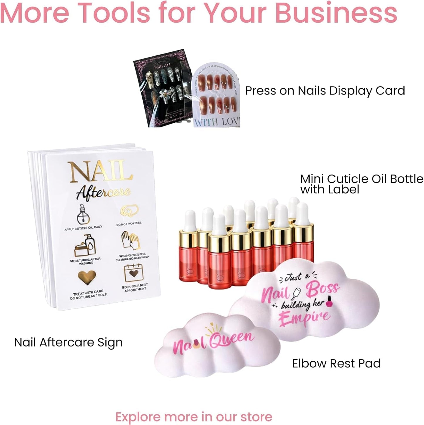Nail Cash Pink Loyalty Reward Cards for Nail Tech Supplies, Salon Client Gifts & Aftercare, Pedicure Manicure Business Must Haves - 100 Pieces