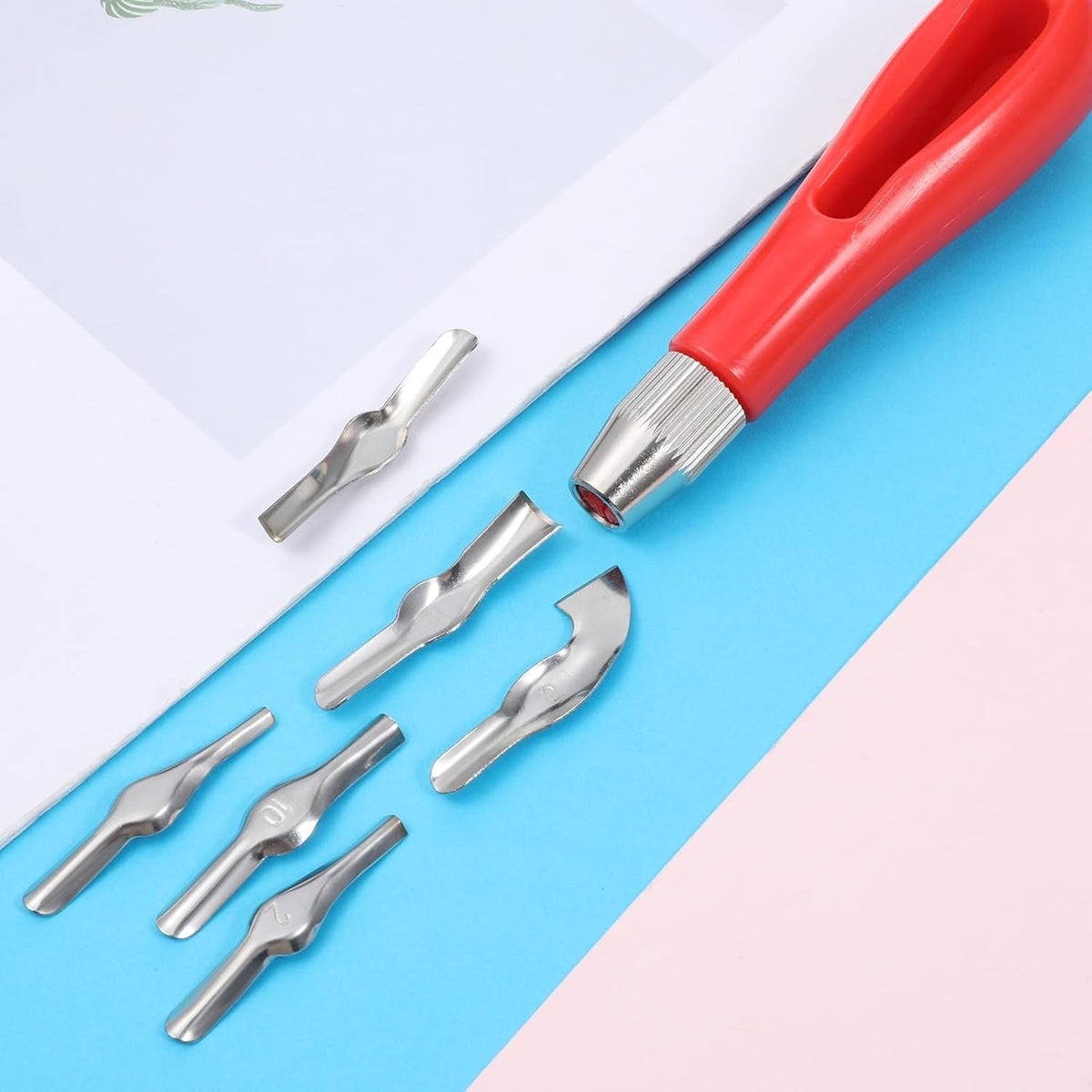 Linocut Carving Kit, Linoleum Cutter Tools Speedball Carving Tools with 6 Blades for Block Printing, Stamp Making, DIY Sculpture and Printmaking