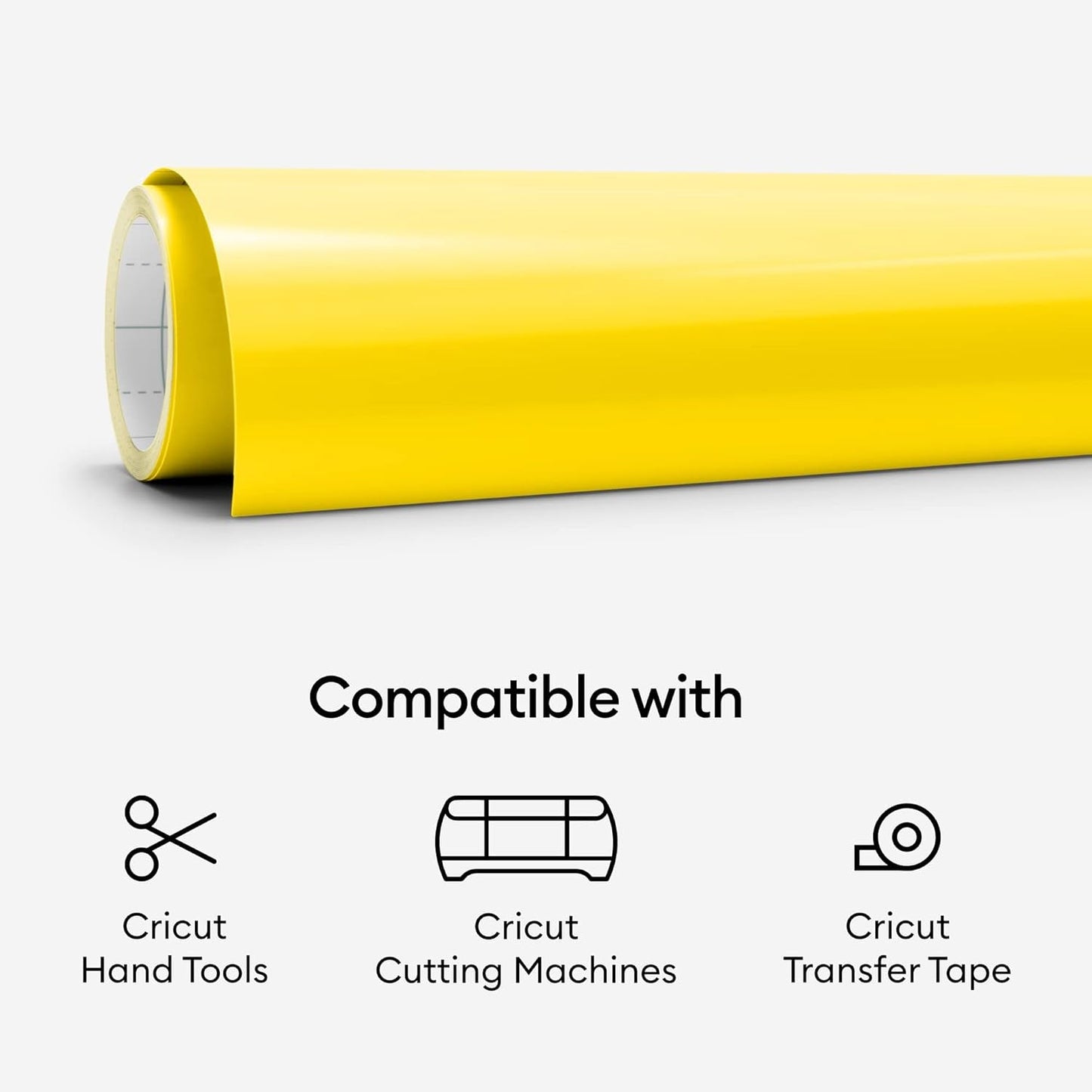 Cricut Premium Permanent Vinyl Roll (12 in X 15 Ft), Stone Yellow - Weather-Resistant, Dishwasher-Safe & Fade-Proof, Compatible with Cricut Cutting Machines