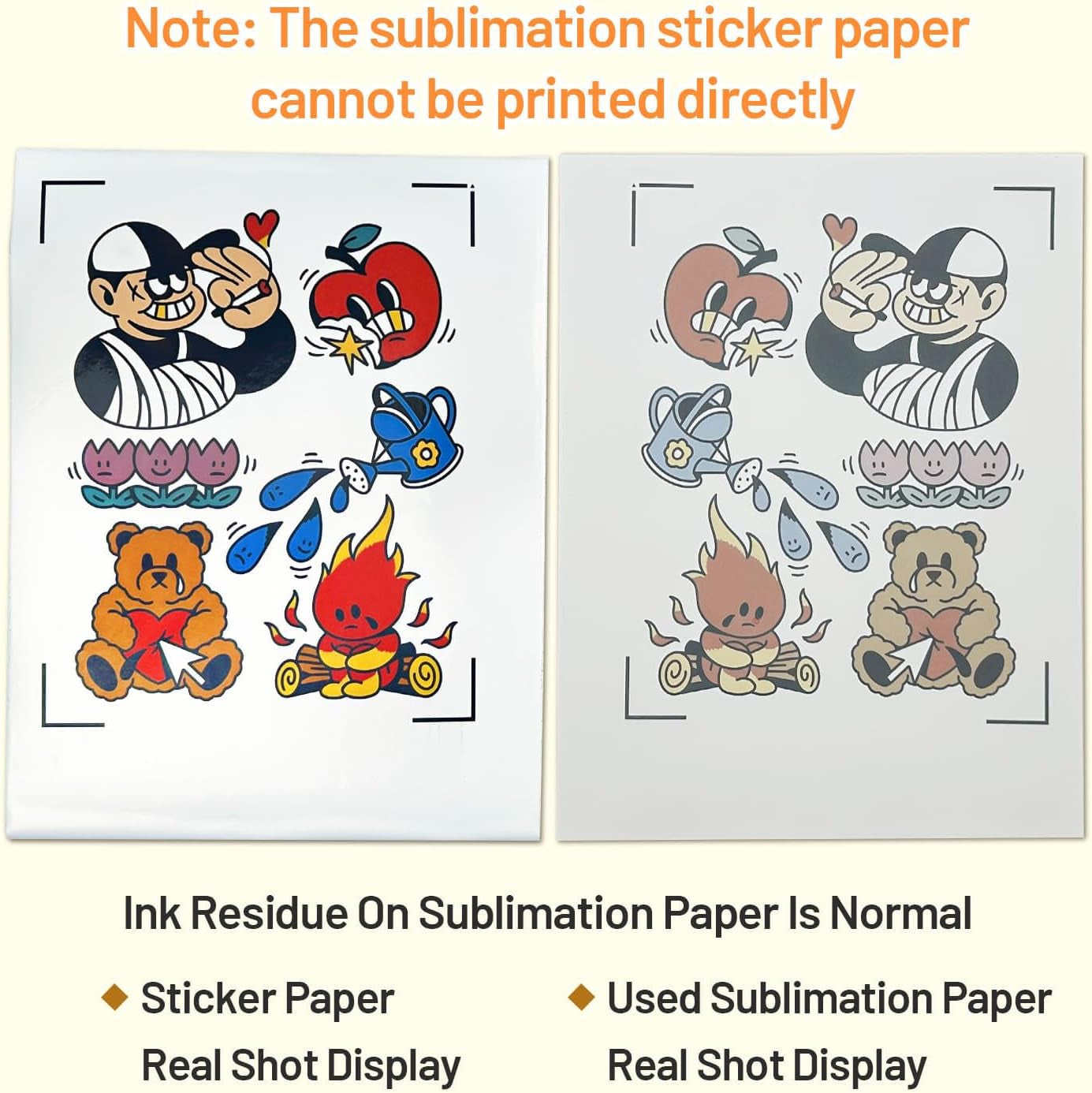 Transourdream Sublimation Sticker Paper-10 Pcs Glossy White Waterproof Sublimation Stickers 8.5X11 Inch for Sublimation Inkjet Printer and Ink, Heat Transfer Paper for Decoration on Tumblers and Mugs