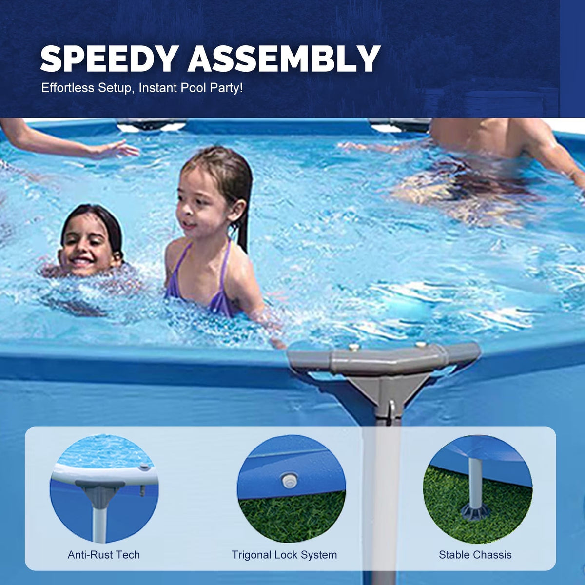 10Ft X 30In Metal Frame above Ground Swimming Pool, Round