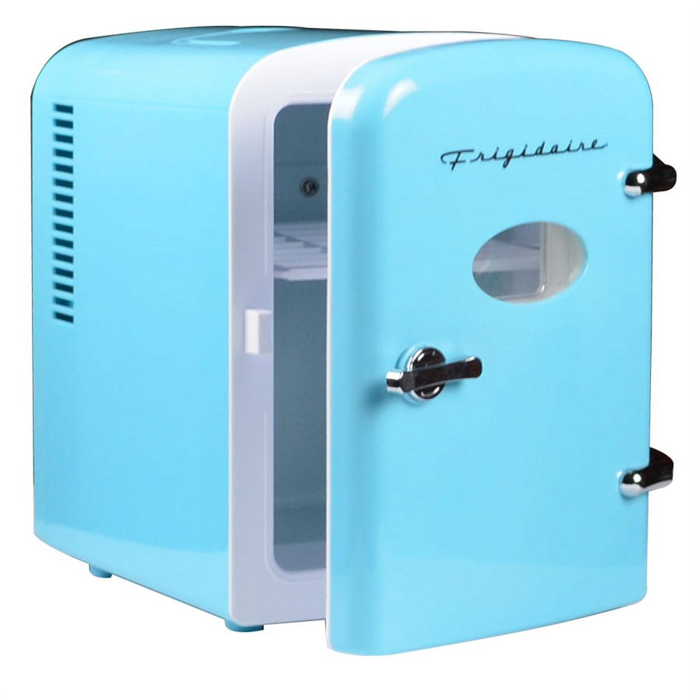 Blue Retro 6-Can Mini Fridge
