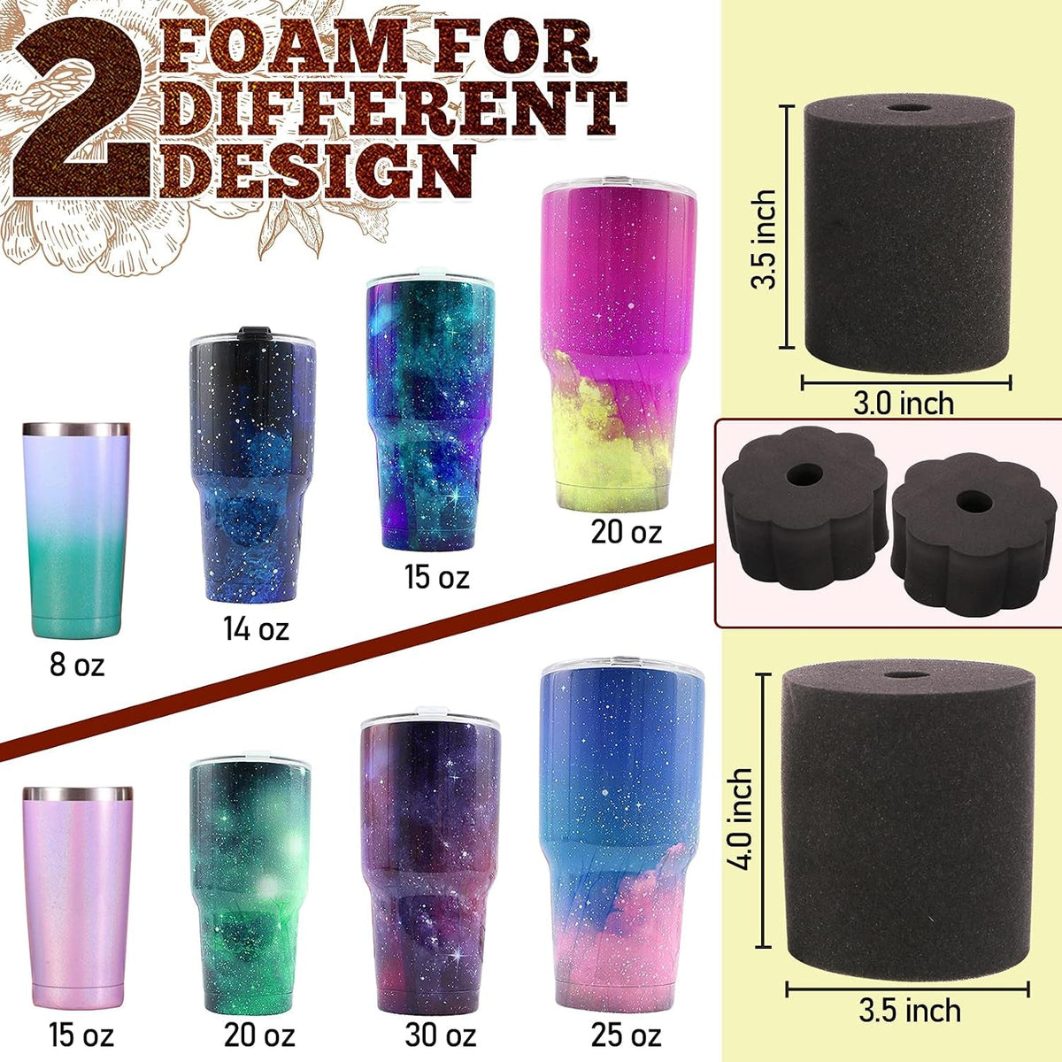 Alloytop Cup Turner Kit with Epoxy Resin Kit for Beginner - Stainless Steel Turners Tumblers Machine Tool Art DIY Supplies Glitters Silicone Pads Brush Spinner Clear Foams Plastic Cups Wooden Sticks
