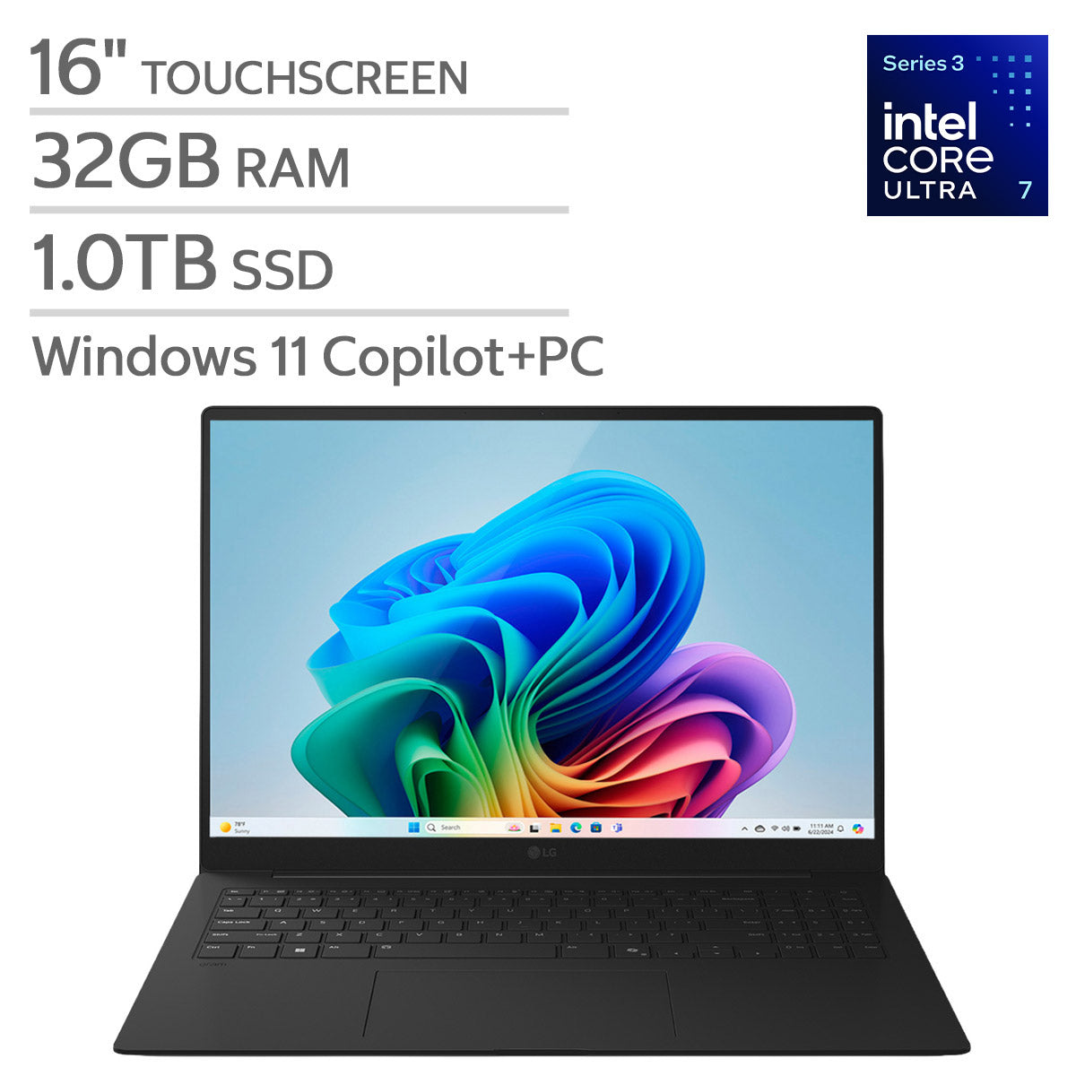LG Gram Pro 16" Copilot+ PC - Intel Core Ultra 7 355 Processor - WQXGA (2560 X 1600) - 32GB RAM - 1TB SSD - Windows 11 Home