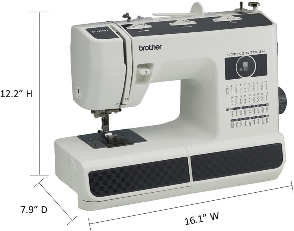 Brother ST371HD Sewing Machine, Strong & Tough, 37 Built-In Stitches, Free Arm Option, 6 Included Feet
