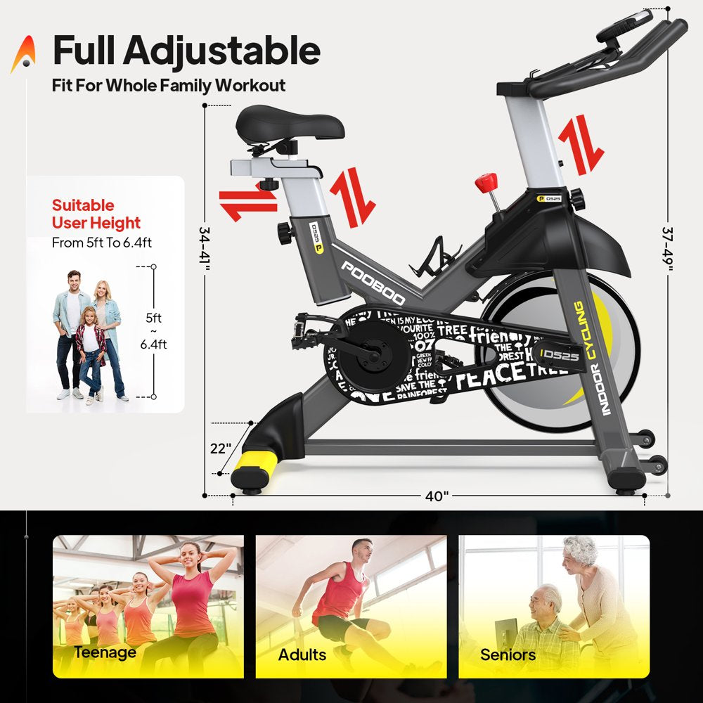 Exercise Bike Stationary Bluetooth Indoor Cycling Bike Bicycle Magnetic Resistance Fitness Cycle Cardio Sport Upright Cycling Quiet Workout 35 Lbs Flywheel Max Weight 330 Lbs
