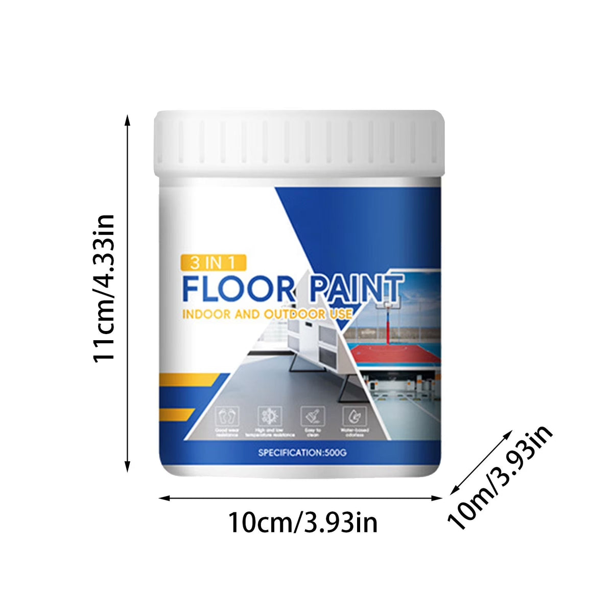 Household Floor Paint Three in One Epoxy Floor Paint Cement Floor Water-Based High Solid Wearresistant Resin Southeast Floor Paint 500Ml
