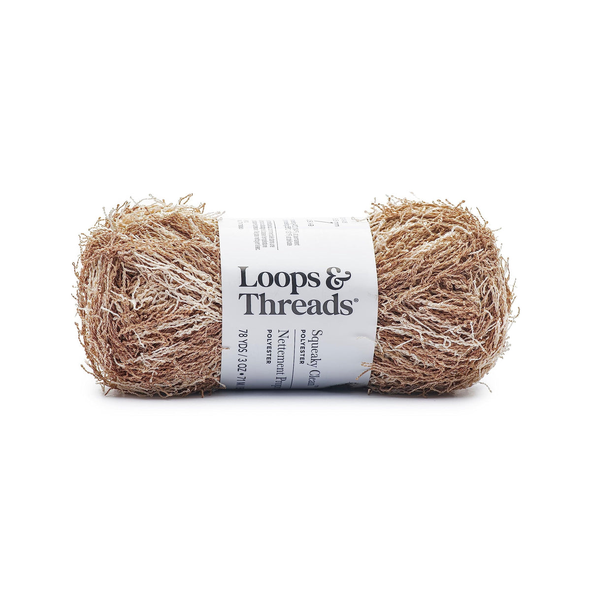 Squeaky Clean Prints Yarn by Loops & Threads - Yarn for Knitting - Crochet - Weaving - and Arts & Crafts - Sand - Polyester - 3 Oz