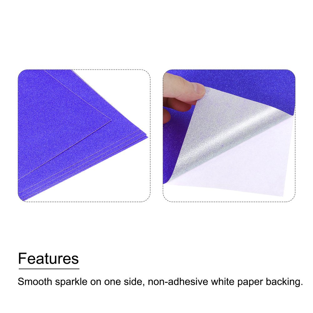 10 Sheets Glitter Cardstock Paper DIY, 7.8 Inch X 11.8 Inch, Dark Blue, 80Gsm