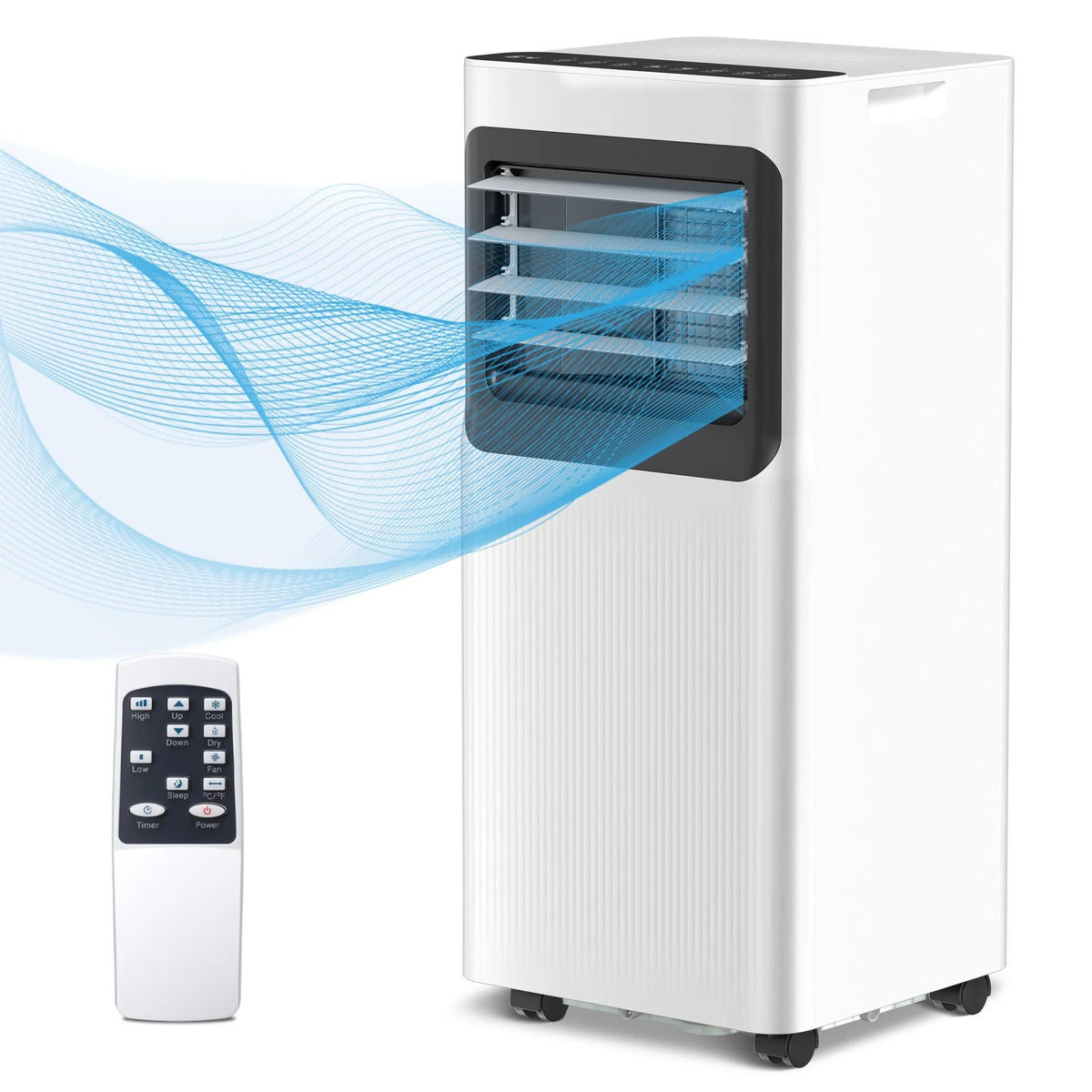 8000 BTU Ashare Portable Air Conditioner, 4-In-1 AC Unit with Fan, Cool and Dehumidifier, Sleep Mode, Remote Control, for Rooms up to 350 Sq Ft
