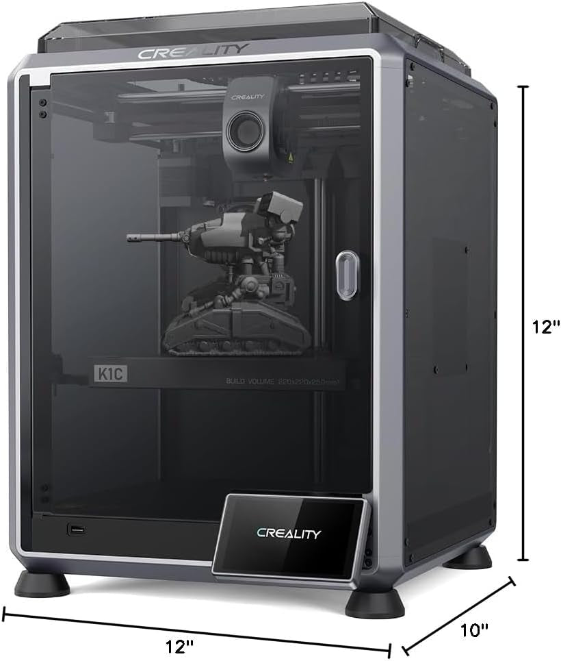Creality K1C 3D Printer, 3D Printers with 600Mm/S Fast Printing Speed, Support Carbon Fiber Filament 300℃ High-Temp Print, Auto Leveling and Clog-Free Direct Extruder 8.66X8.66X9.84 Inch