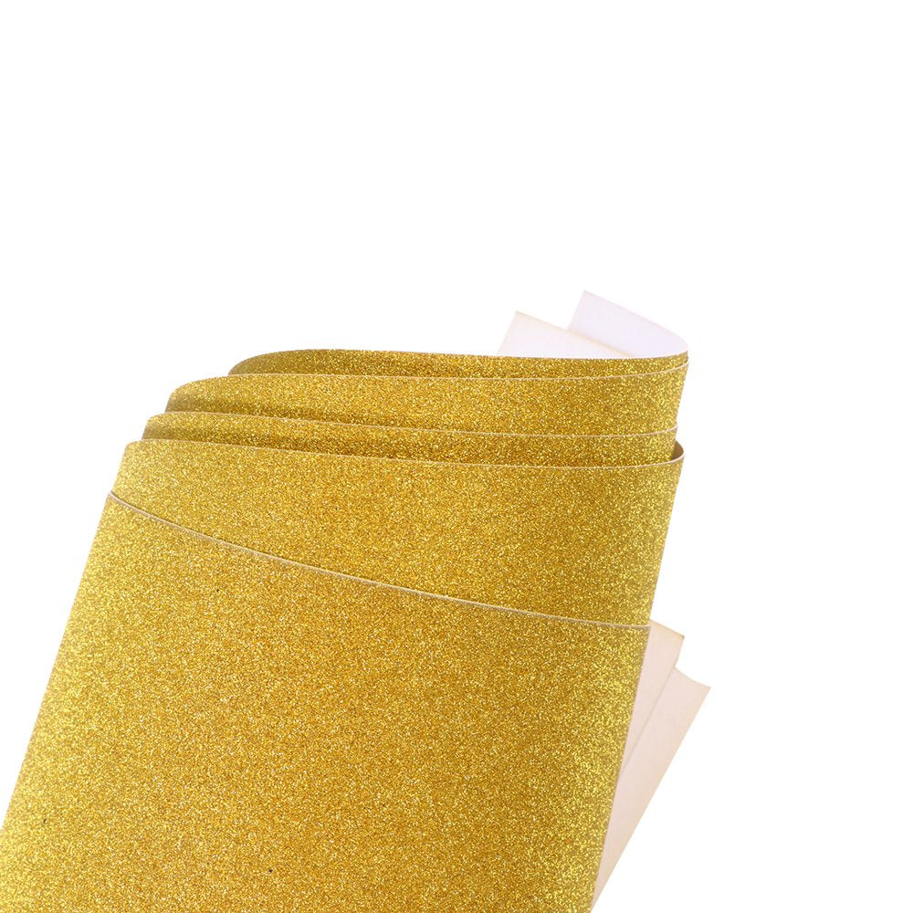 10Pcs A4 Sheets Glitter Cardstock Making Diy Material Sparkling Craftwork Scrapbooking (Gold)