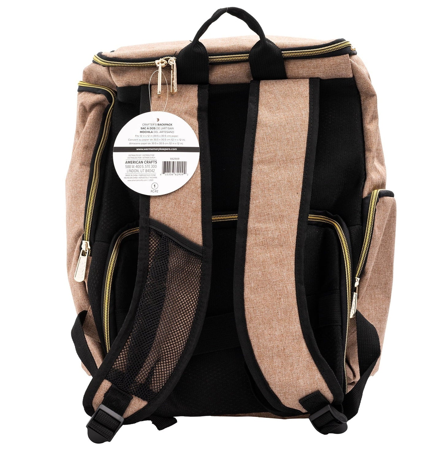 We R Memory Keepers Crafter'S Backpack-Taupe & Pink