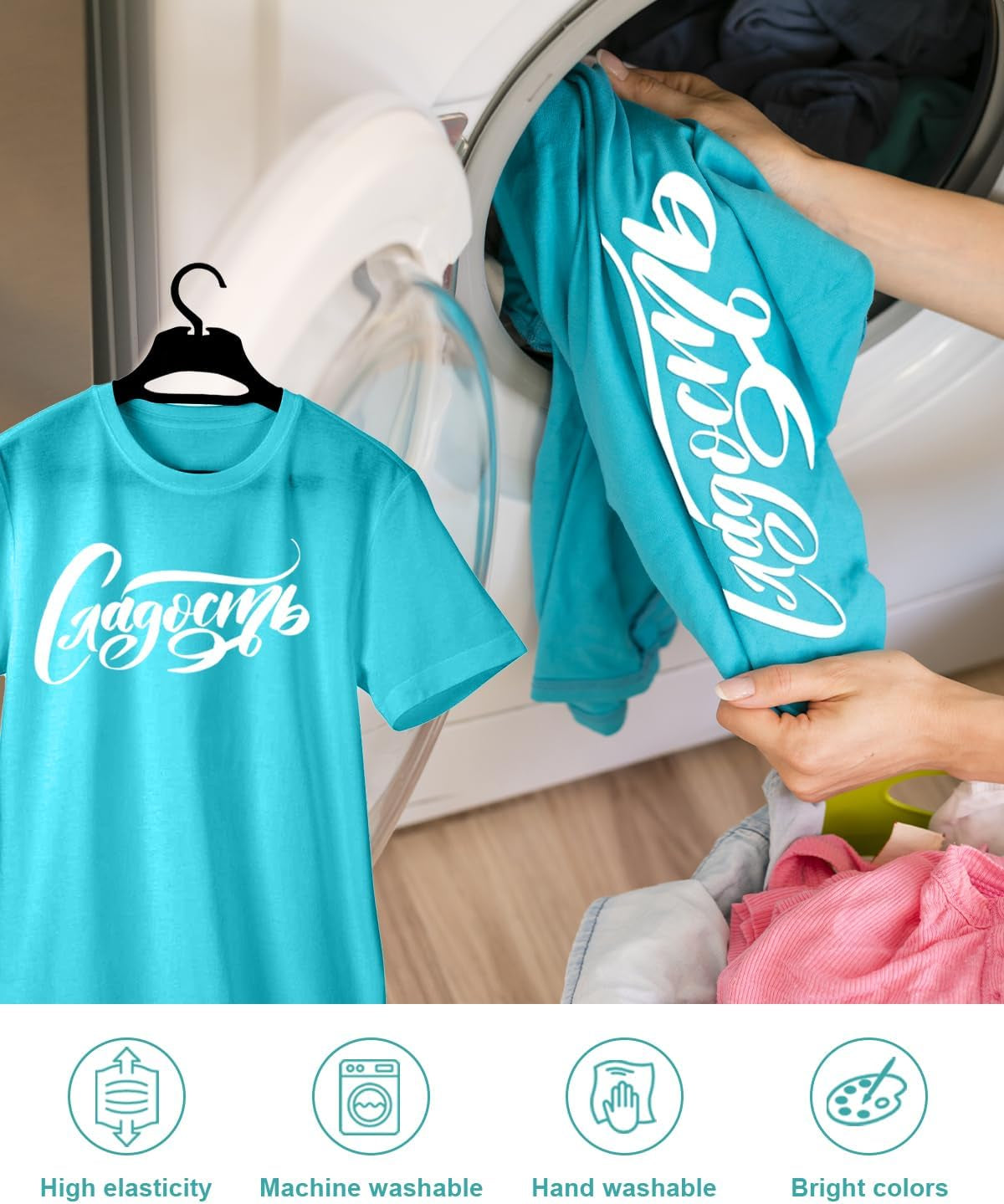 Lzerking Customization Bundle: White HTV Vinyl Roll 100Ft + 50 Drawstring Backpacks