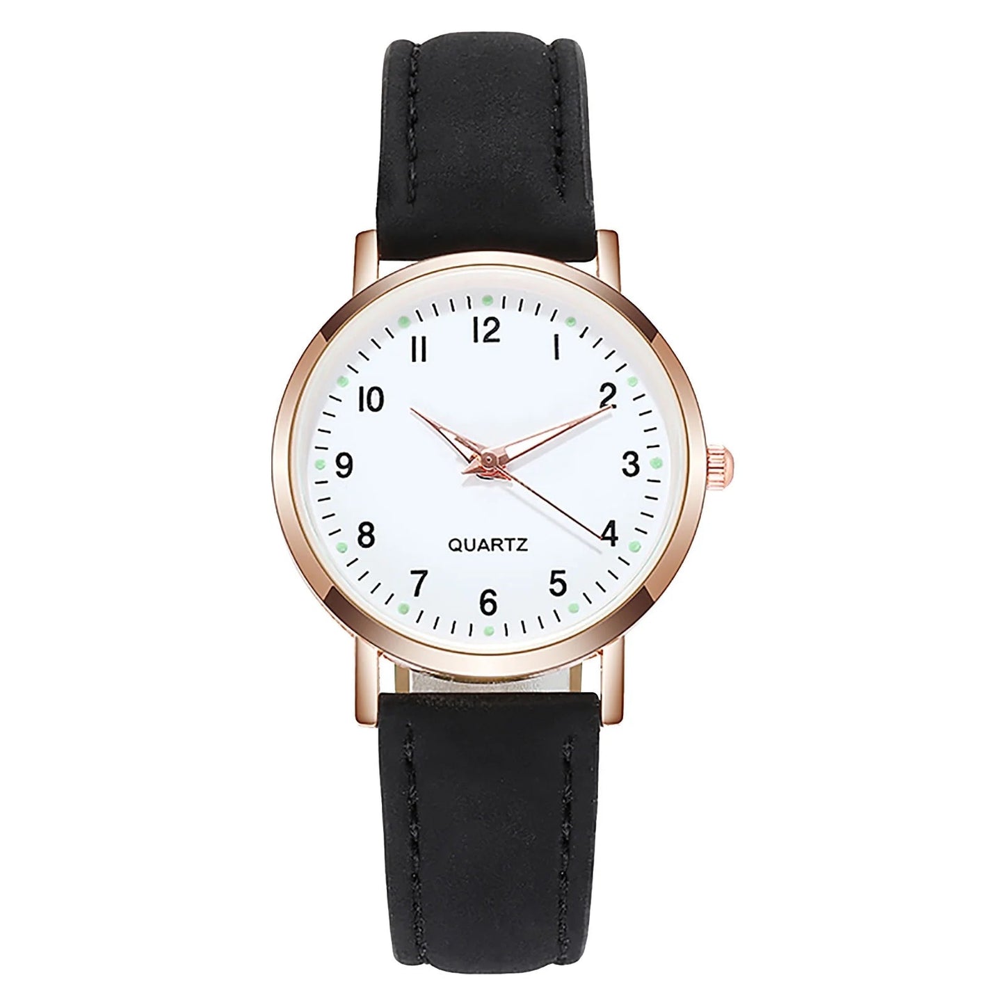 Women'S Watches, Classic with Luminouse Easy Read Dial, Leather Watch Band, Vintage Small Face round Watches for Women, Birthday Gift for Ladies (Black)