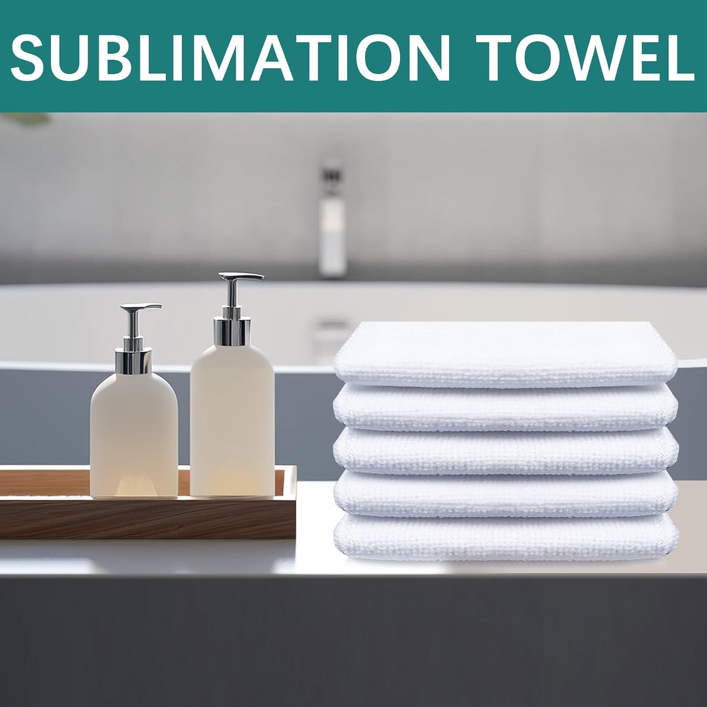 GEKIXUTP 20 Pcs Sublimation Towels Blank,12 X 12 Inch DIY Microfiber Sublimation Kitchen Towel,Sublimation Hand Towels,Sublimation Tea Towels Blanks