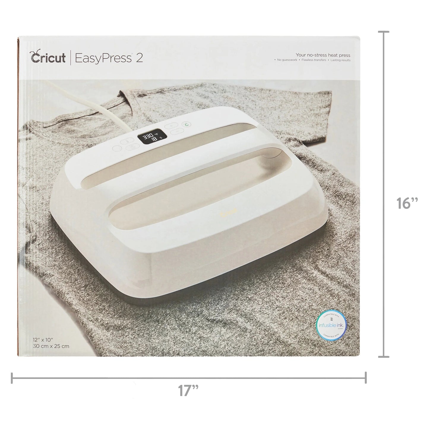 Cricut Easypress® 2, Daybreak - 12 in X 10 in - Handheld Heat Press Machine, White