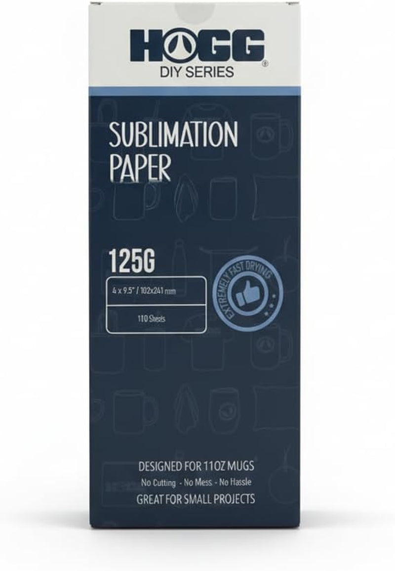 Hogg Sublimation Paper 4 X 9.5, 110 Sheets, 125 GSM, 4 X 9.5 Sublimation Paper for Tumblers, Papel Para Sublimacion, Compatible with Sawgrass and Epson, Heat Transfer Sheets, Printer Supplies