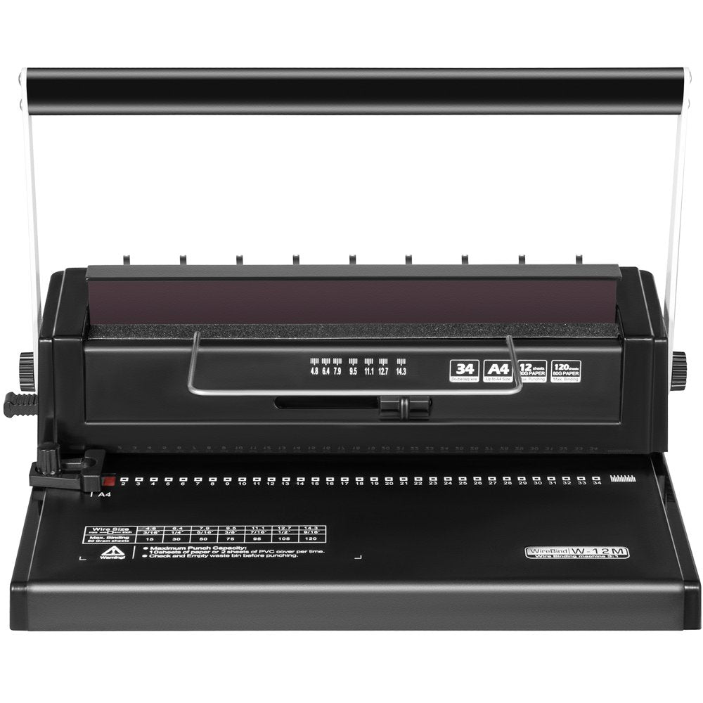 Manual Coil Binding Machine, with Coil Insert 34 Holes 120 Sheet of A4 Papers, Spiral Coil Book Binding Machine
