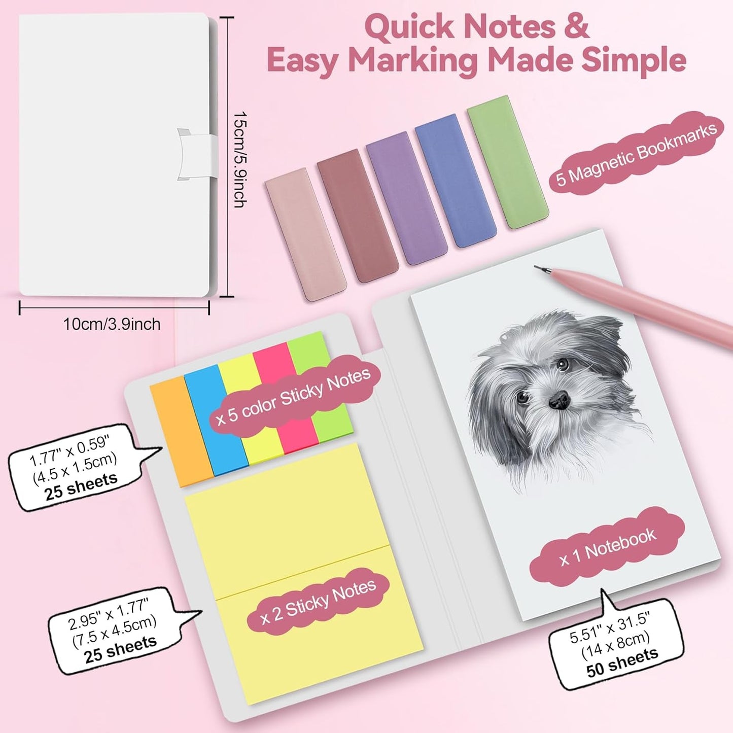 61 PCS Aesthetic School Supplies with Cute Pencil Case, Pastel No Bleed Highlighters, Gel & Erasable Pens, Mechanical Pencils, Refills, Complete Essentials Stationery Kit for Students (Pink)