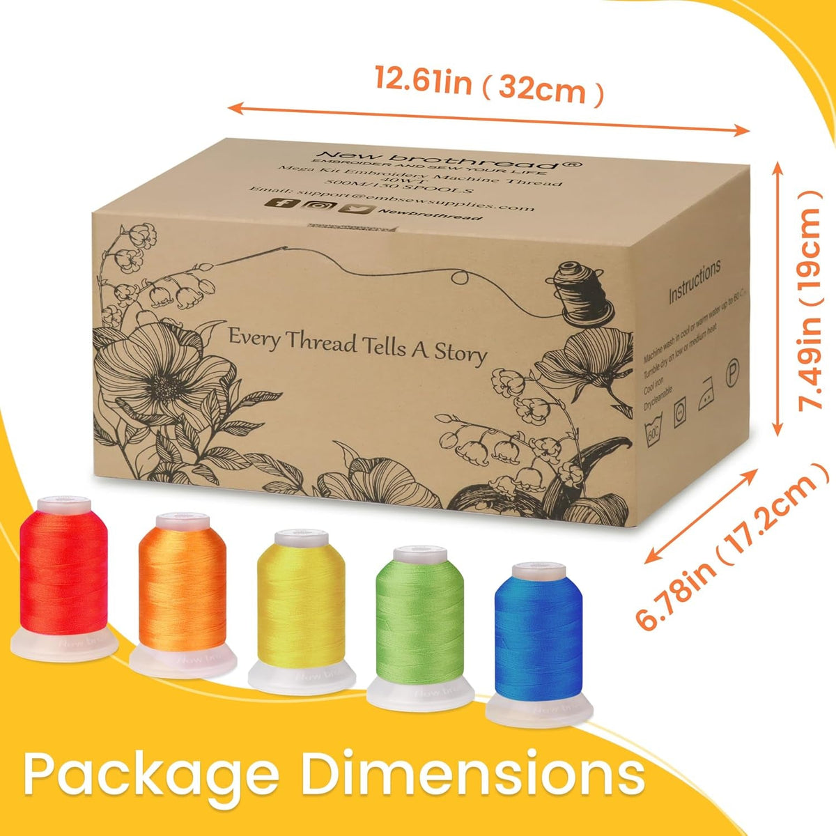 New Brothread Mega Kit 150 Colors Compatible with Brother & Janome Polyester Embroidery Machine Thread 40WT 500M/550YD Compatible with Brother Babylock Janome Singer Pfaff Husqvarna Bernina Machines | 150 Spools, 100% Polyester, 500M and 550Yd per Spool, Compatible with Brother, Babylock, Janome, Singer, Pfaff, Husqvarna