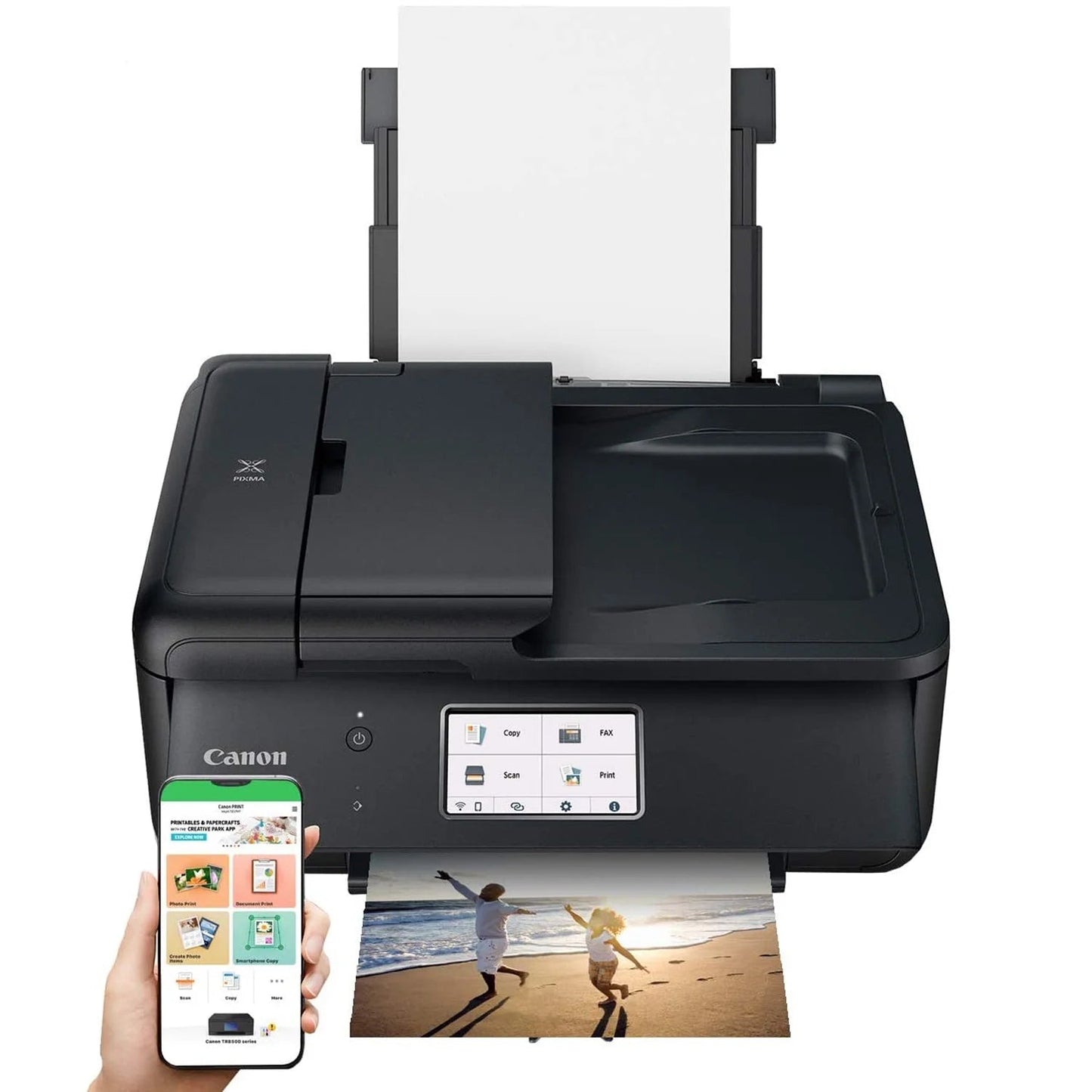 Canon Pixma Tr8620A Wireless All-In-One Printer for Home Office W/ Copy, Scanner, Fax, Mobile Print Photo Printing Bundle with DGE USB Cable + Small Business Software Kit | Official Canon Partner