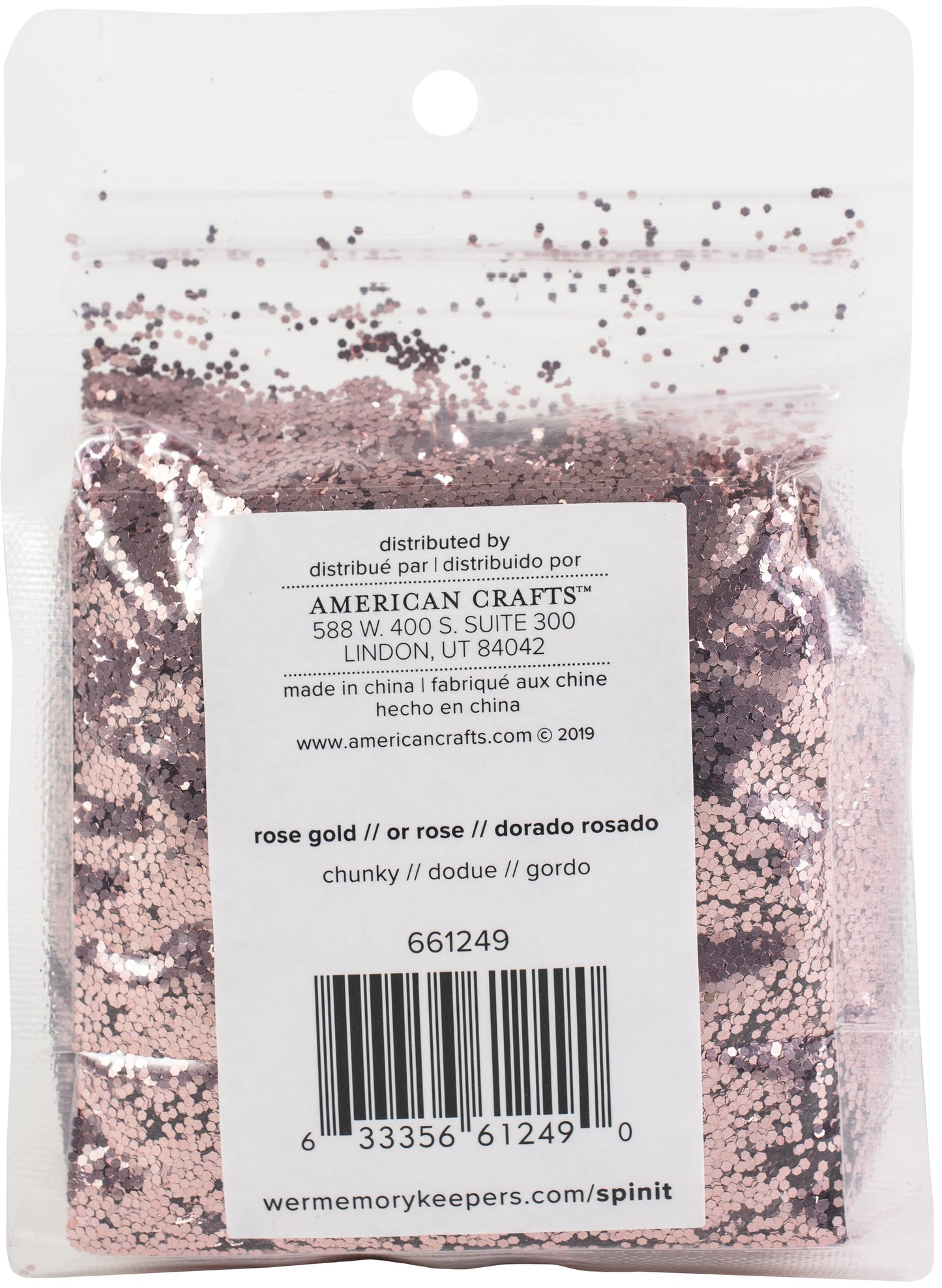 Spin It Chunky Glitter 10Oz-Rose Gold