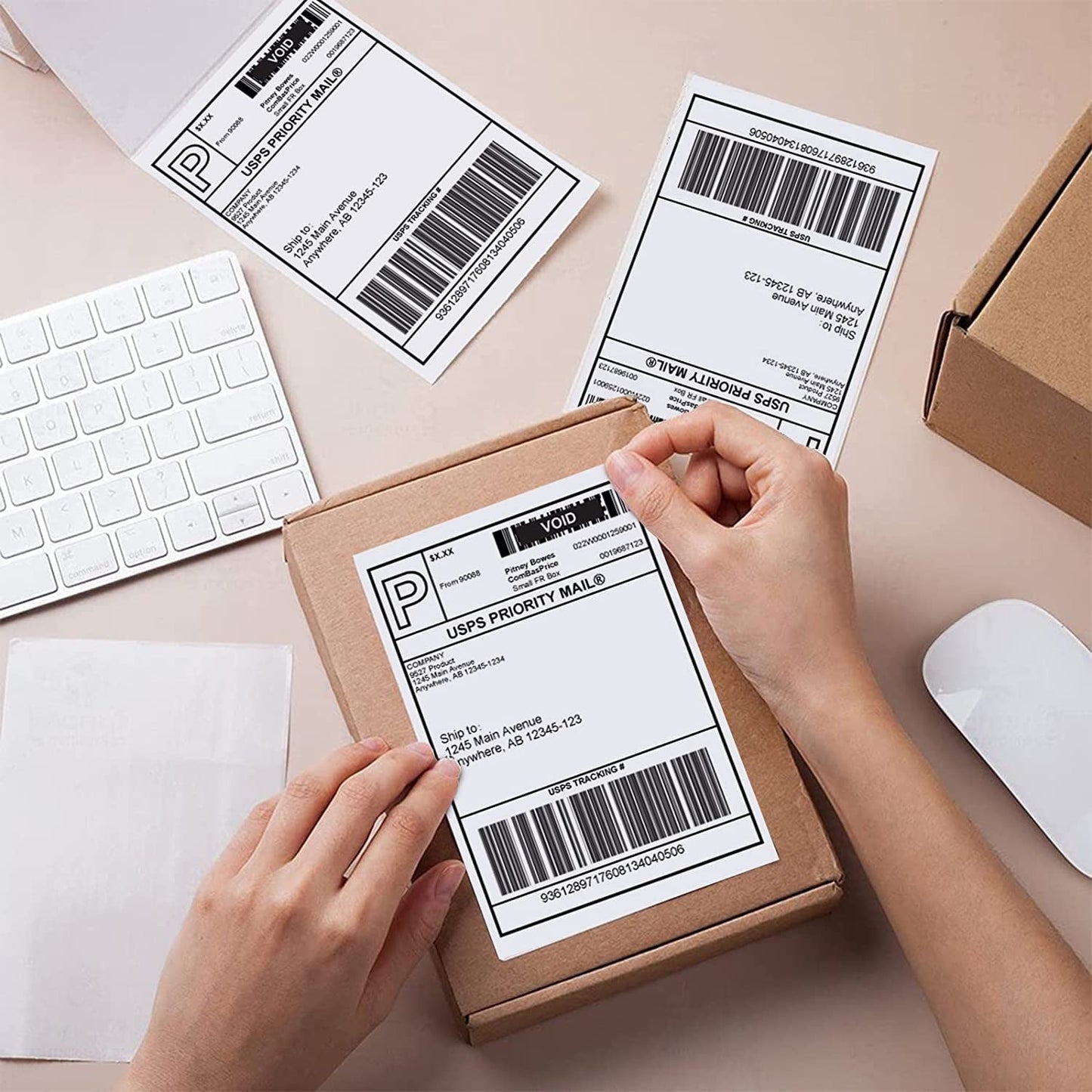 Fanfold 4 X 6 Direct Thermal Labels White Perforated Shipping Label, 500 Labels per Stack,1 Stack