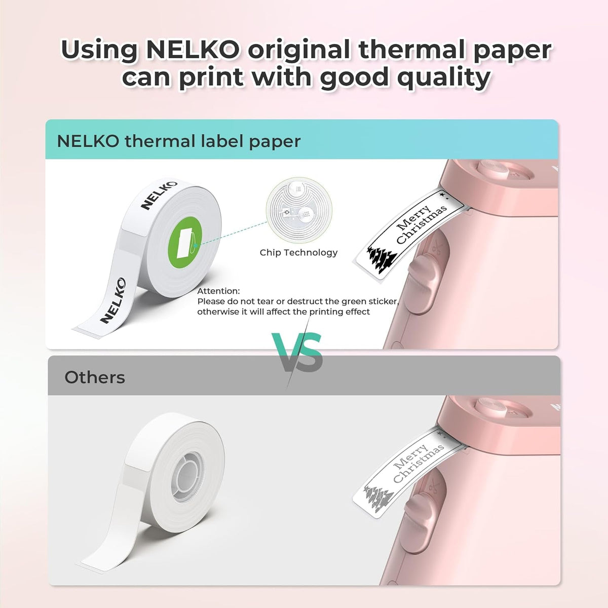Nelko Label Maker Machine with Tape, P21 Bluetooth Label Printer, Wireless Mini Label Makers with Multiple Templates for School Office Home, Pink
