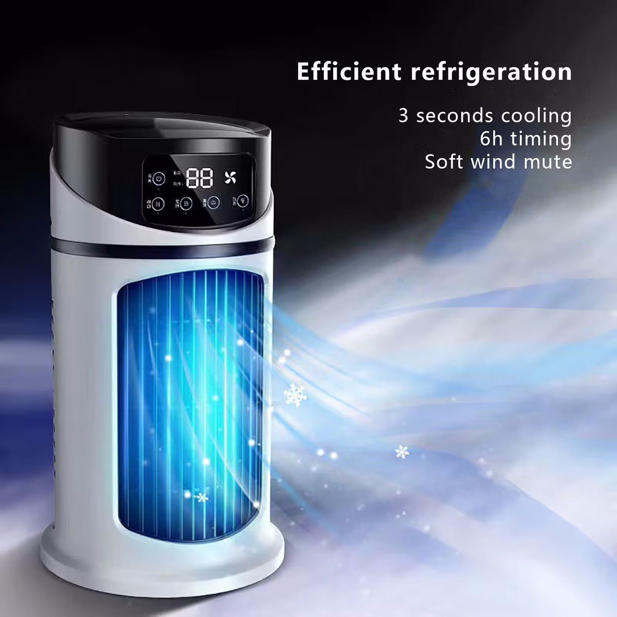 Small Portable Air Conditioners AC Unit for Bedroom No Windows Needs,5 Speed,3 Seconds Fast Cooling with Ice Lattice,Water Air Conditioner