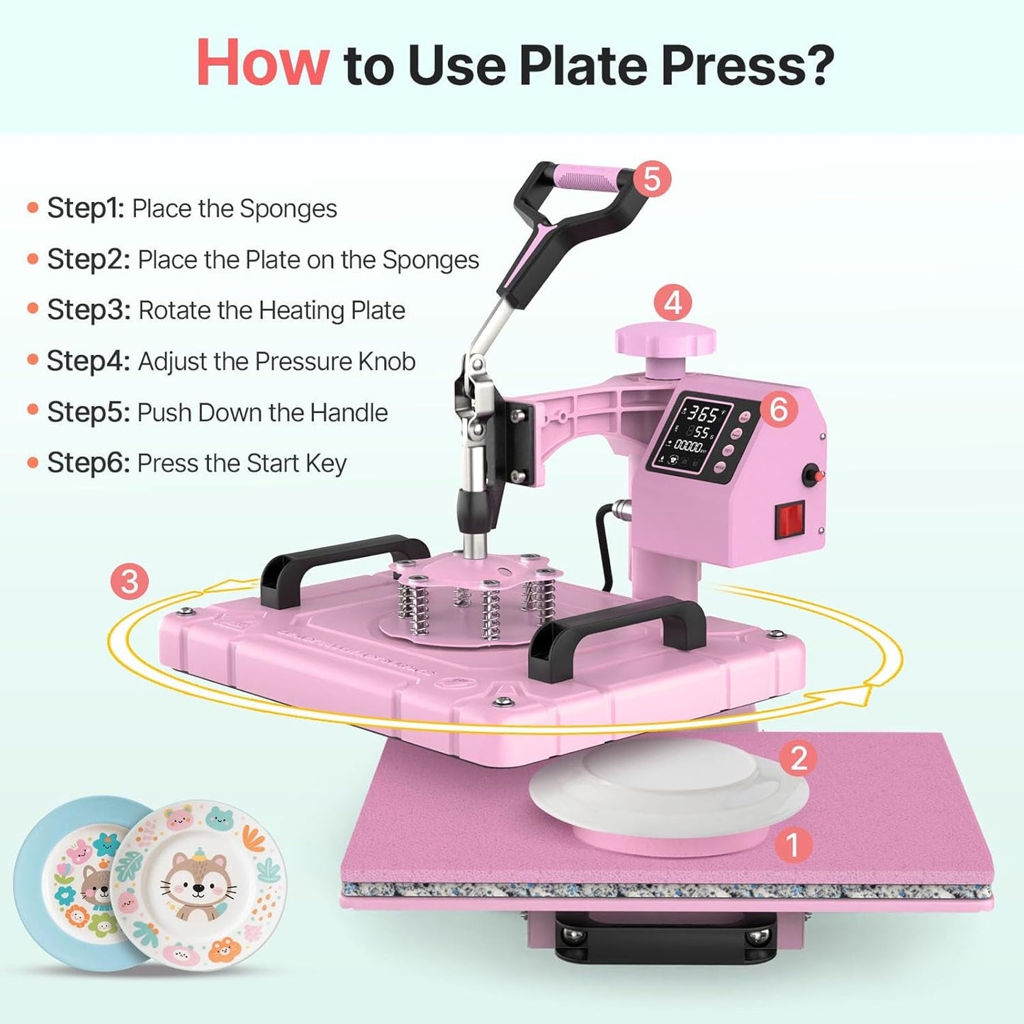 Slendor 5 in 1 Heat Press Machine 12X15 Inch Sublimation Heat Press 360° Swing Away Heat Transfer Digital T-Shirt Pressing with 30OZ 20OZ Tumbler Press, Multifunction Combo for Hat Cap Plate