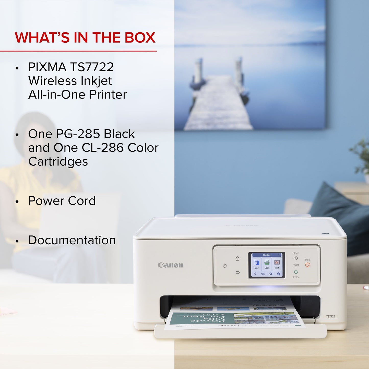 Canon PIXMA TS7722 All-In-One, Wireless Color Inkjet Printer for Home Office Use